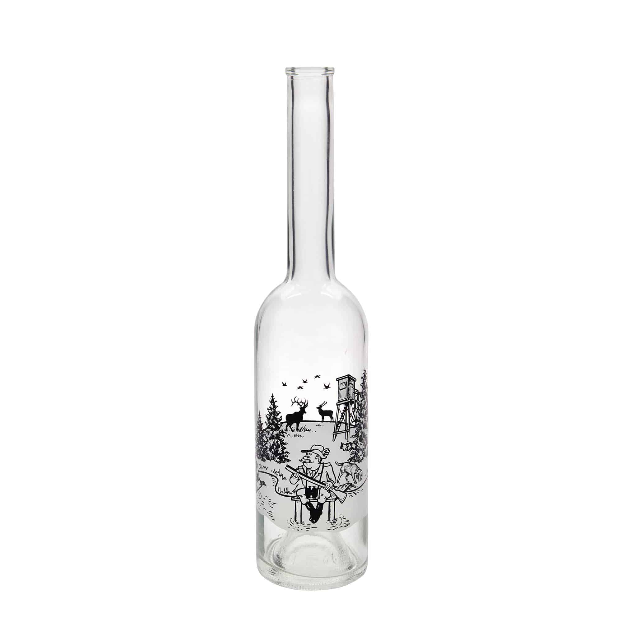 500 ml stiklinis butelis „Opera“, motyvas: medžiotojas, anga: kamštis