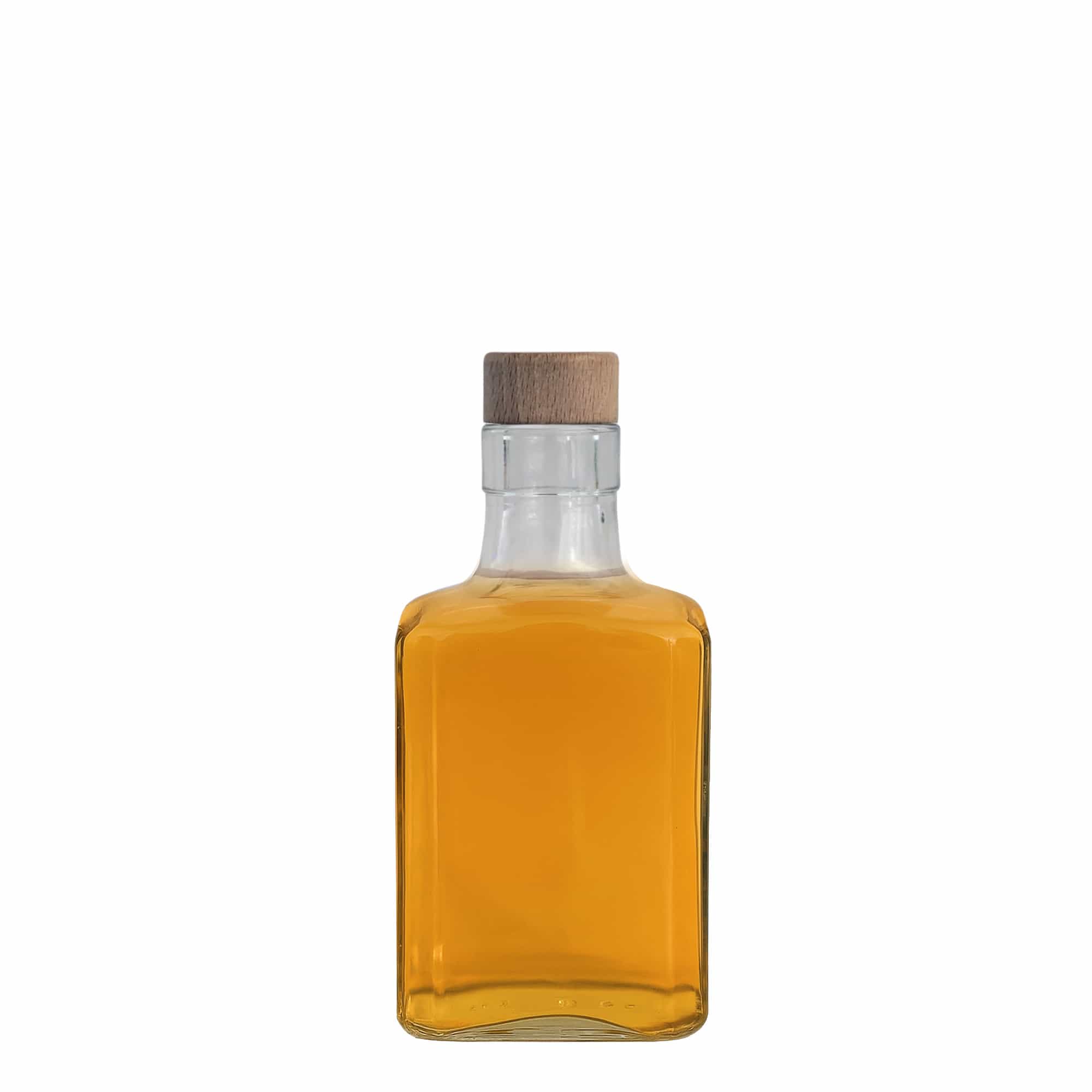 250 ml stiklinis butelis „Decanter Quadro Oberband“, kvadratinis, kaklelis: kamštis