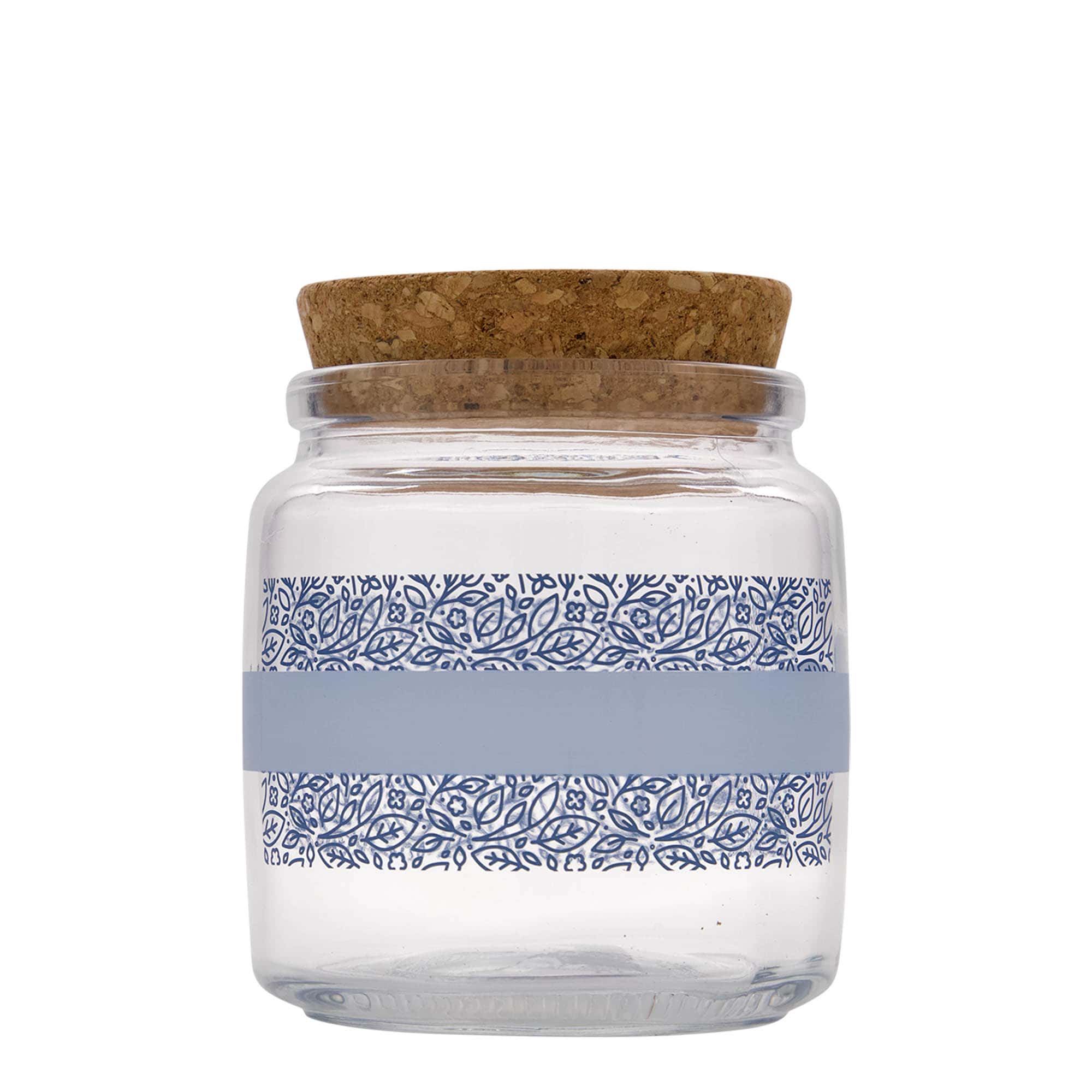 750 ml kamštinis stiklas „Giara“, motyvas: Naturalmente blu, burna: kamštis