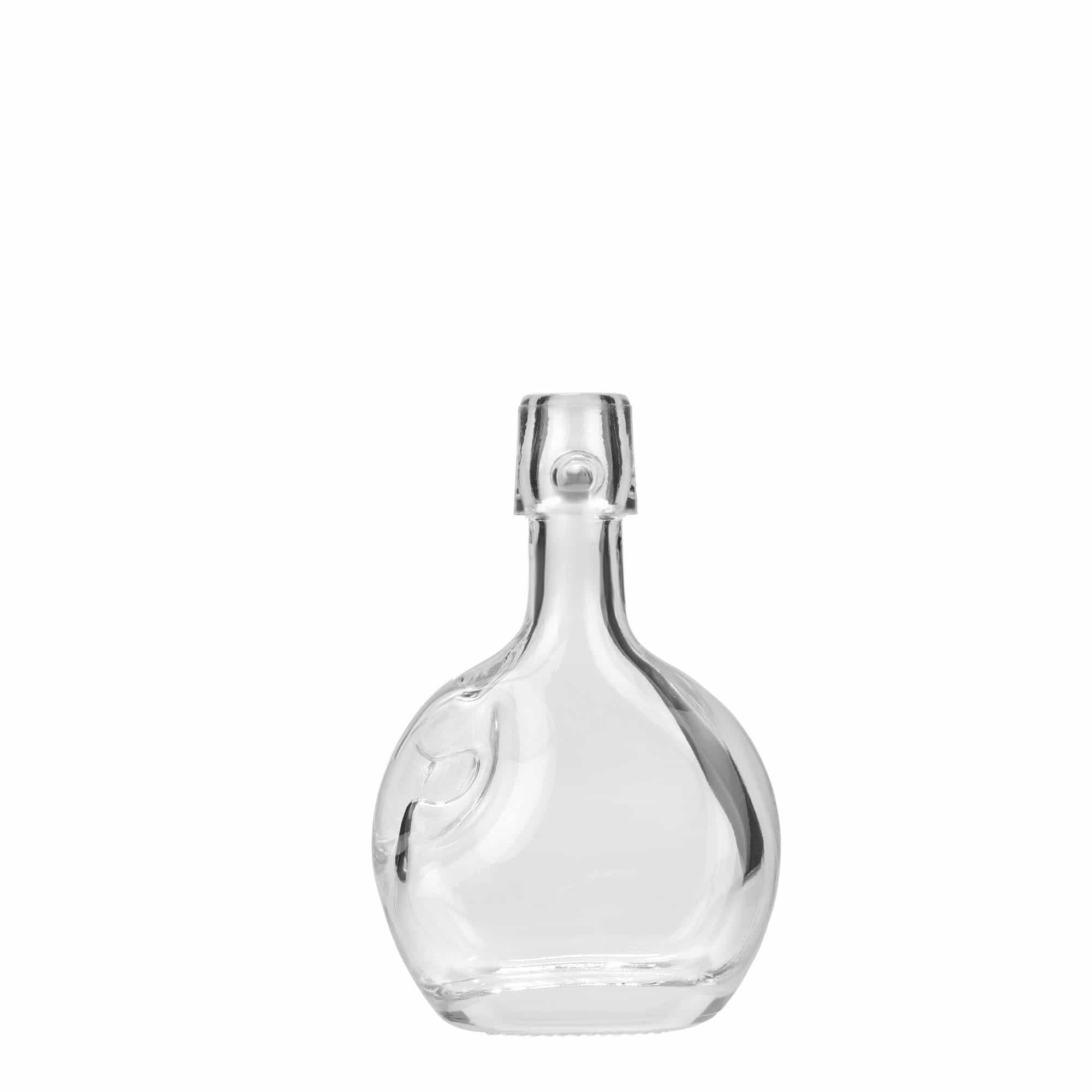 40 ml stiklinis buteliukas „Lukas“, ovalus, angos uždarymas: užraktas su lankeliu