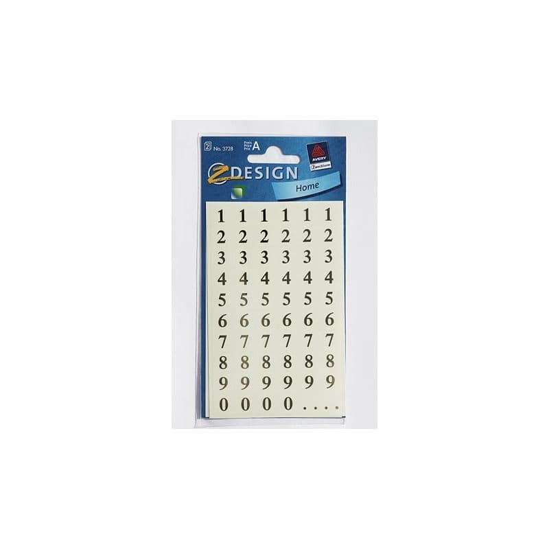 Zweckform lipdukai „Skaičiai 1-9“, plastikas, auksinė spalva