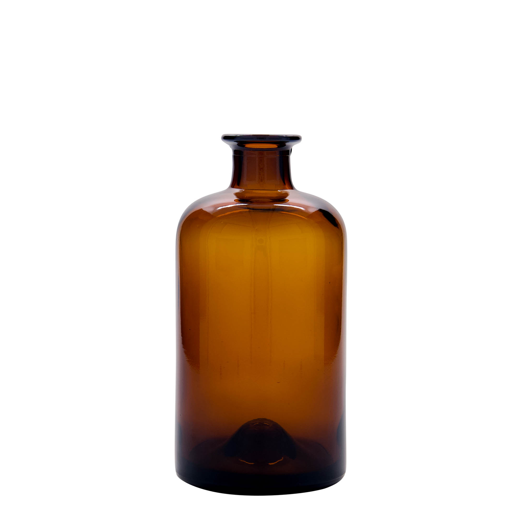 500 ml stiklinis vaistininko butelis, rudas, anga: kamštis