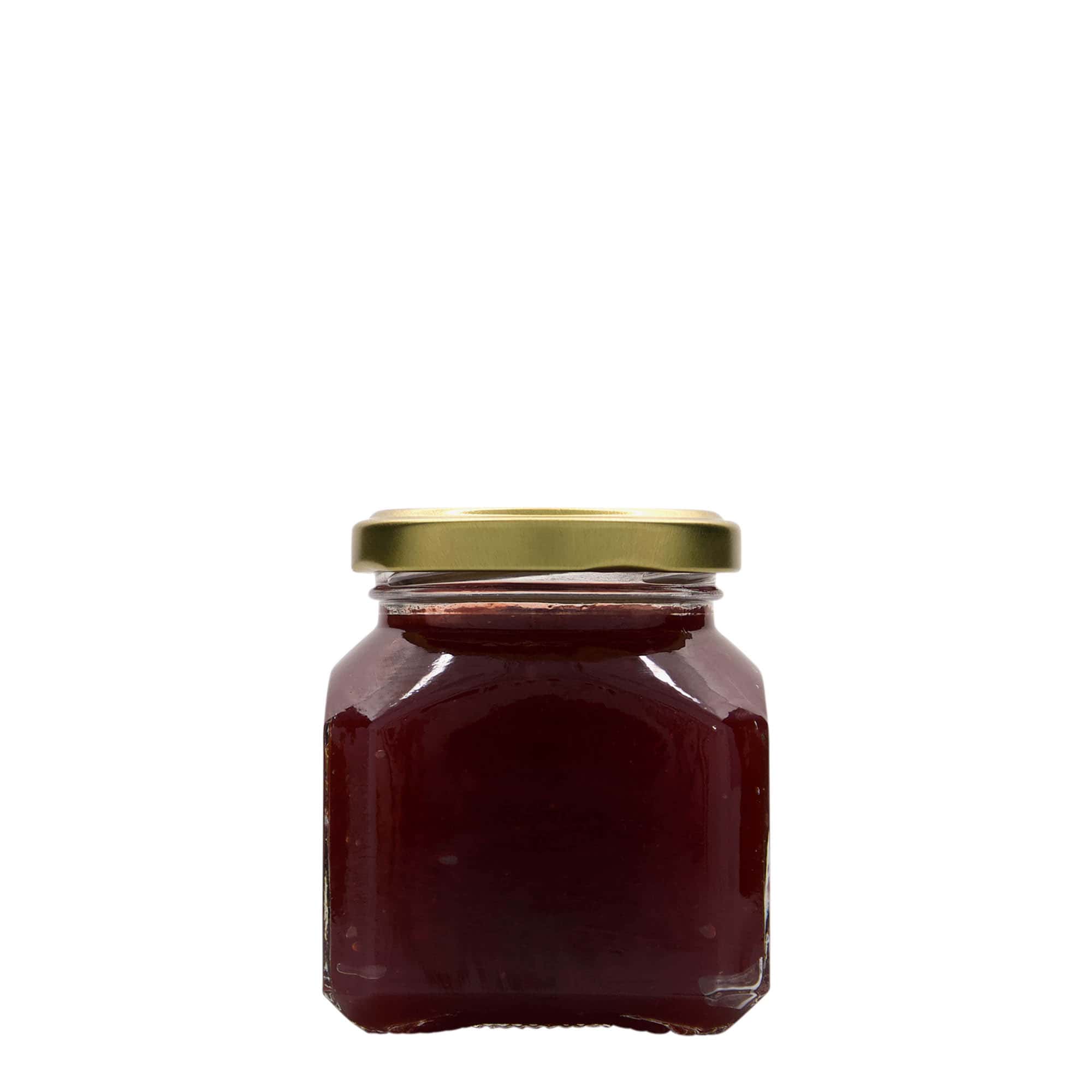 212 ml keturkampis stiklainis „Milanas“, atidarymas: sukamas dangtelis (TO 58)