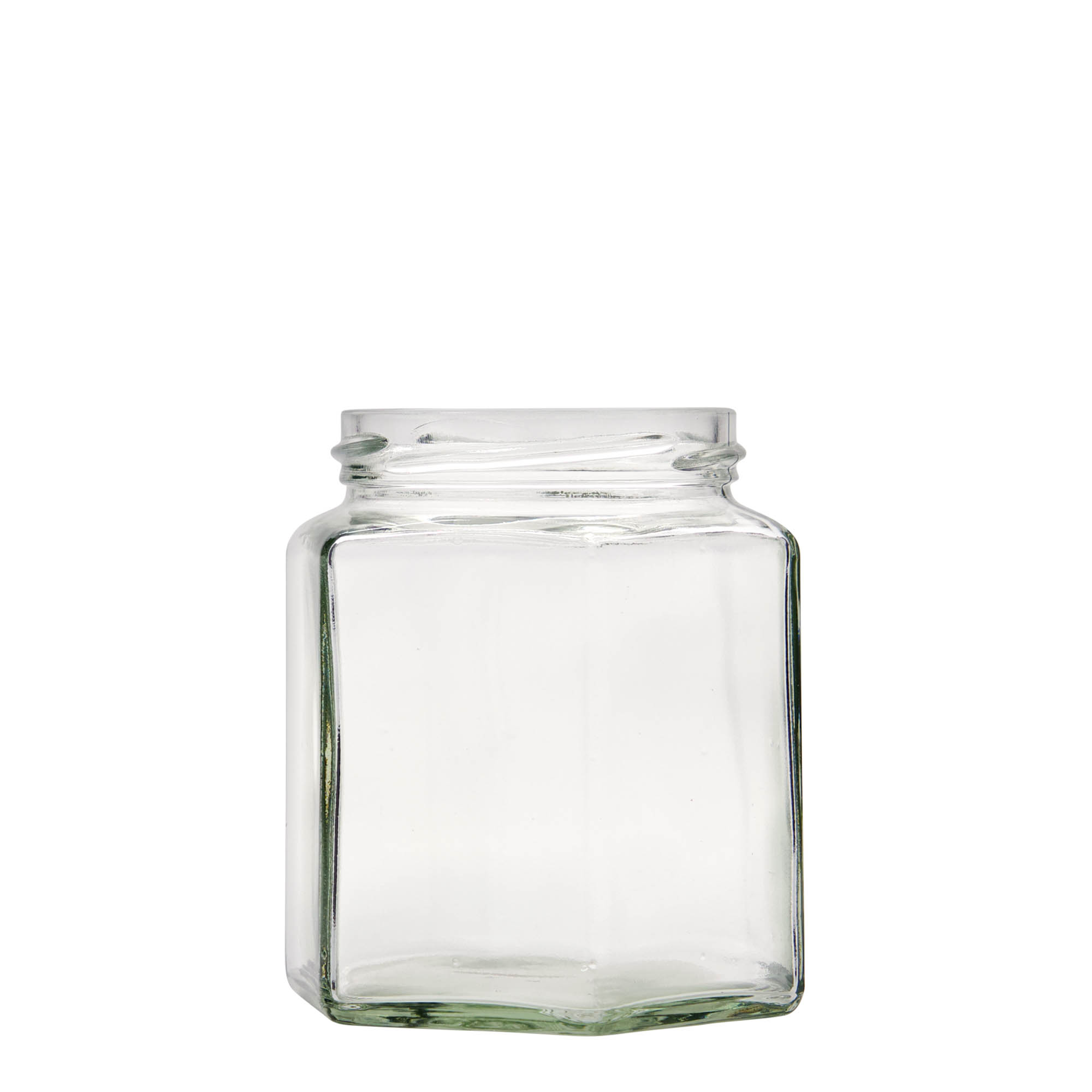 390 ml šešiakampis stiklas, anga: Twist-Off (TO 70)