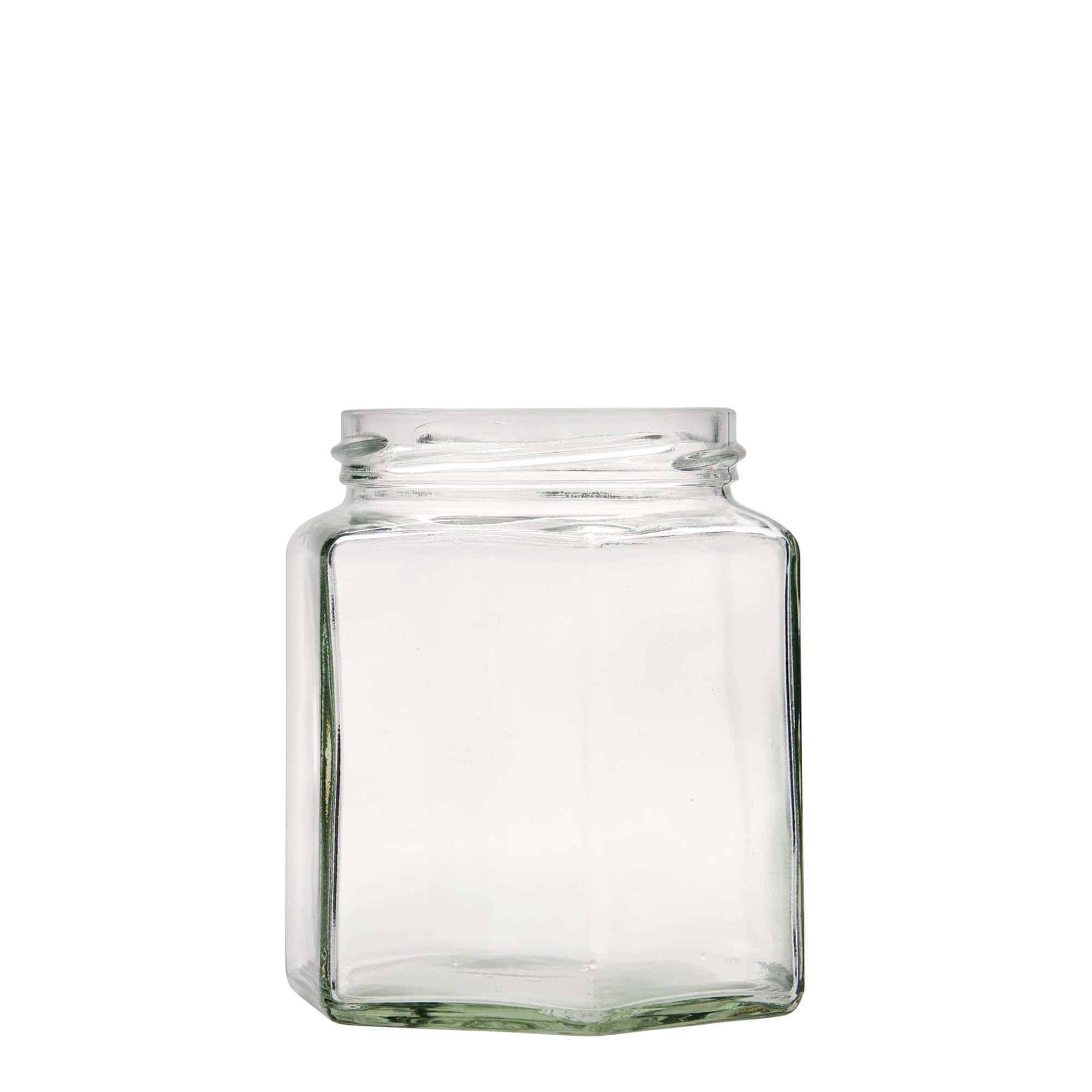 390 ml šešiakampis stiklas, anga: Twist-Off (TO 70)
