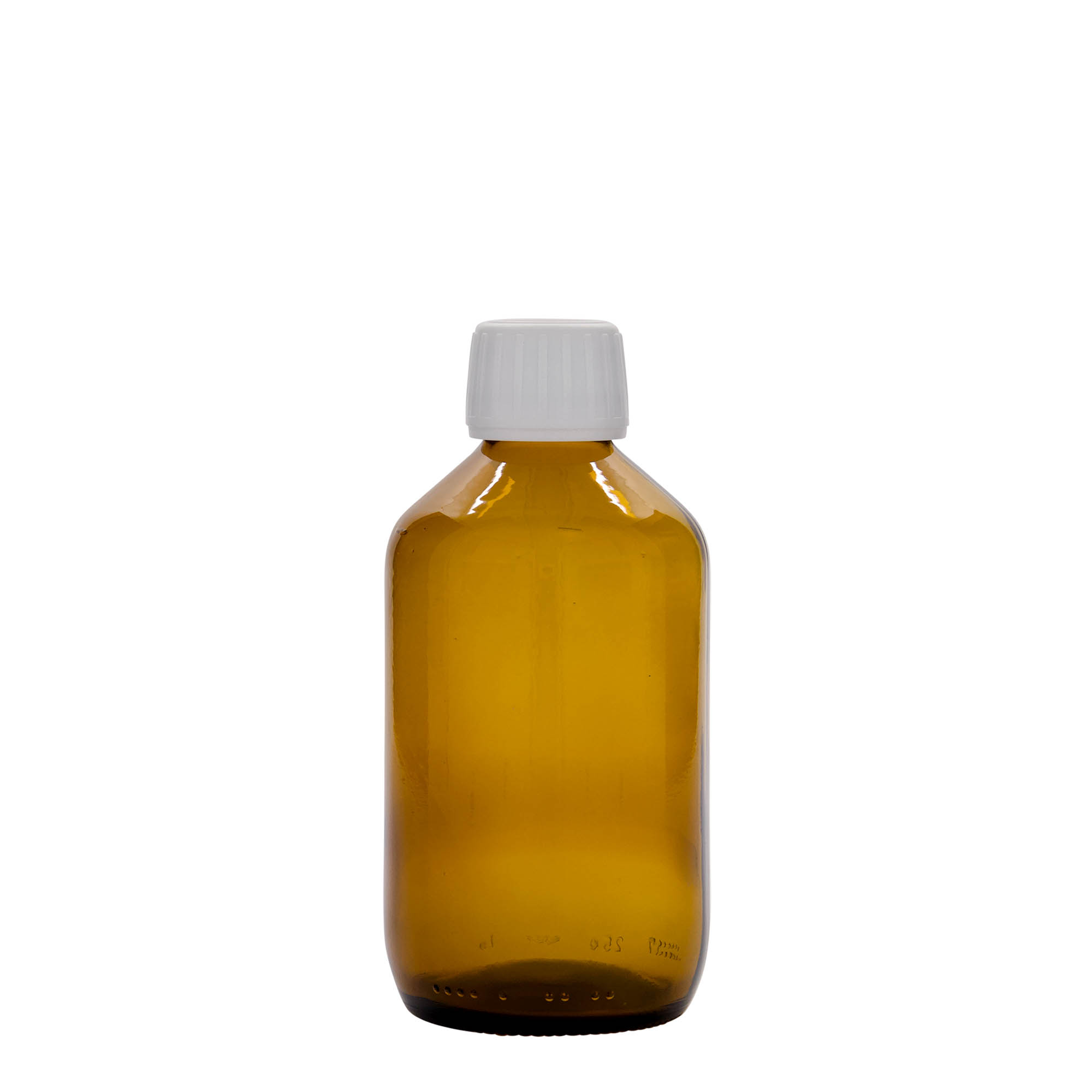 250 ml medicininis buteliukas, rudas, stiklas, burna: PP 28 250 ml medicininis buteliukas, rudas, stiklas, burna: PP 28