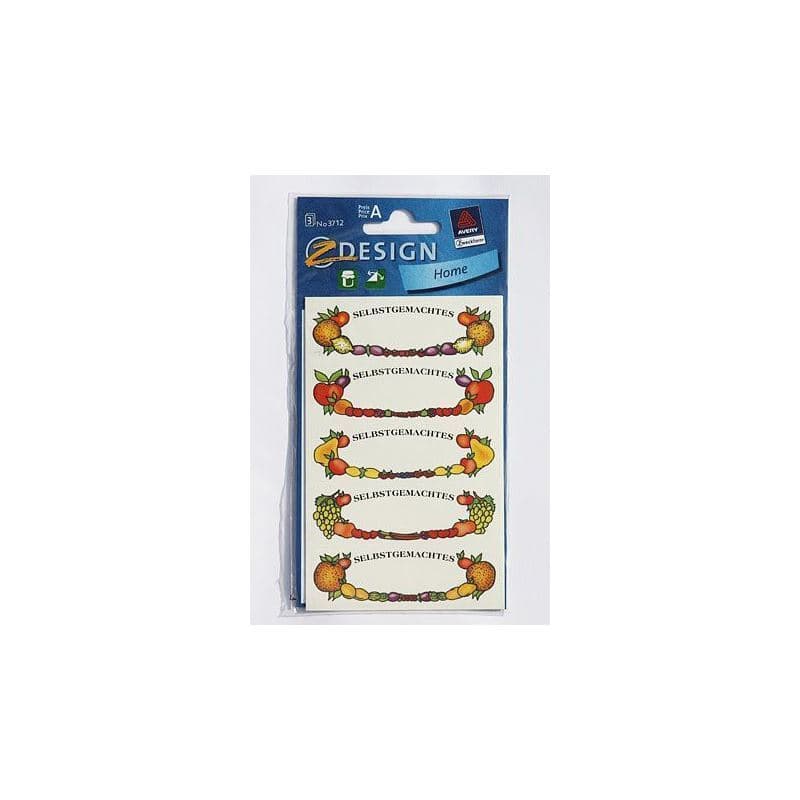Zweckform etiketės „Obst-Rahmen“, ovalios, popierinės, daugiapoliarės
