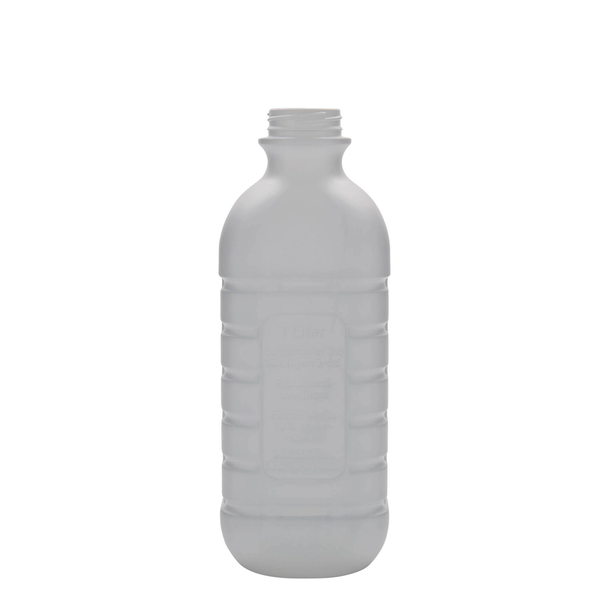 1.000 ml pieno butelis, stačiakampis, HDPE plastikas, baltas, anga: PEHD40 1.000 ml pieno butelis, stačiakampis, HDPE plastikas, baltas, anga: PEHD40
