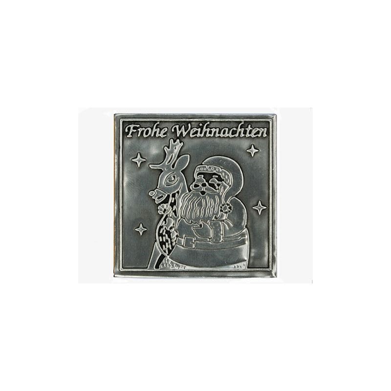 Švino etiketė „Linksmų Kalėdų“, kvadratinė, metalinė, sidabrinė Švino etiketė „Linksmų Kalėdų“, kvadratinė, metalinė, sidabrinė