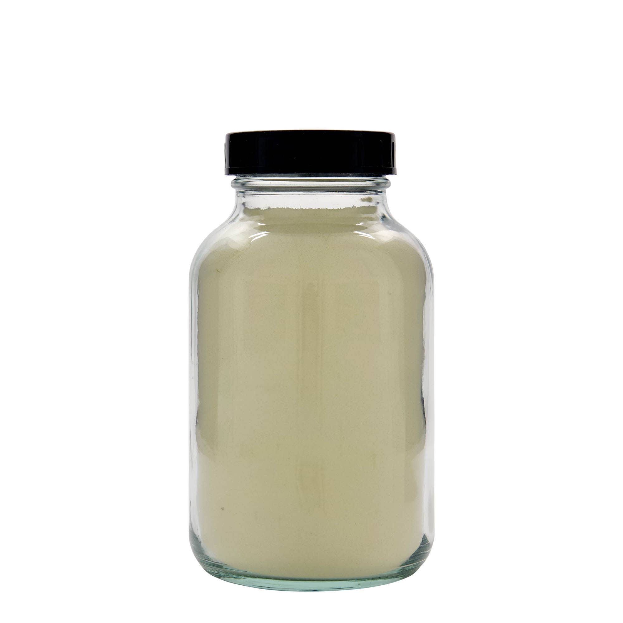 1.000 ml plačios burnos stiklainis, anga: DIN 68