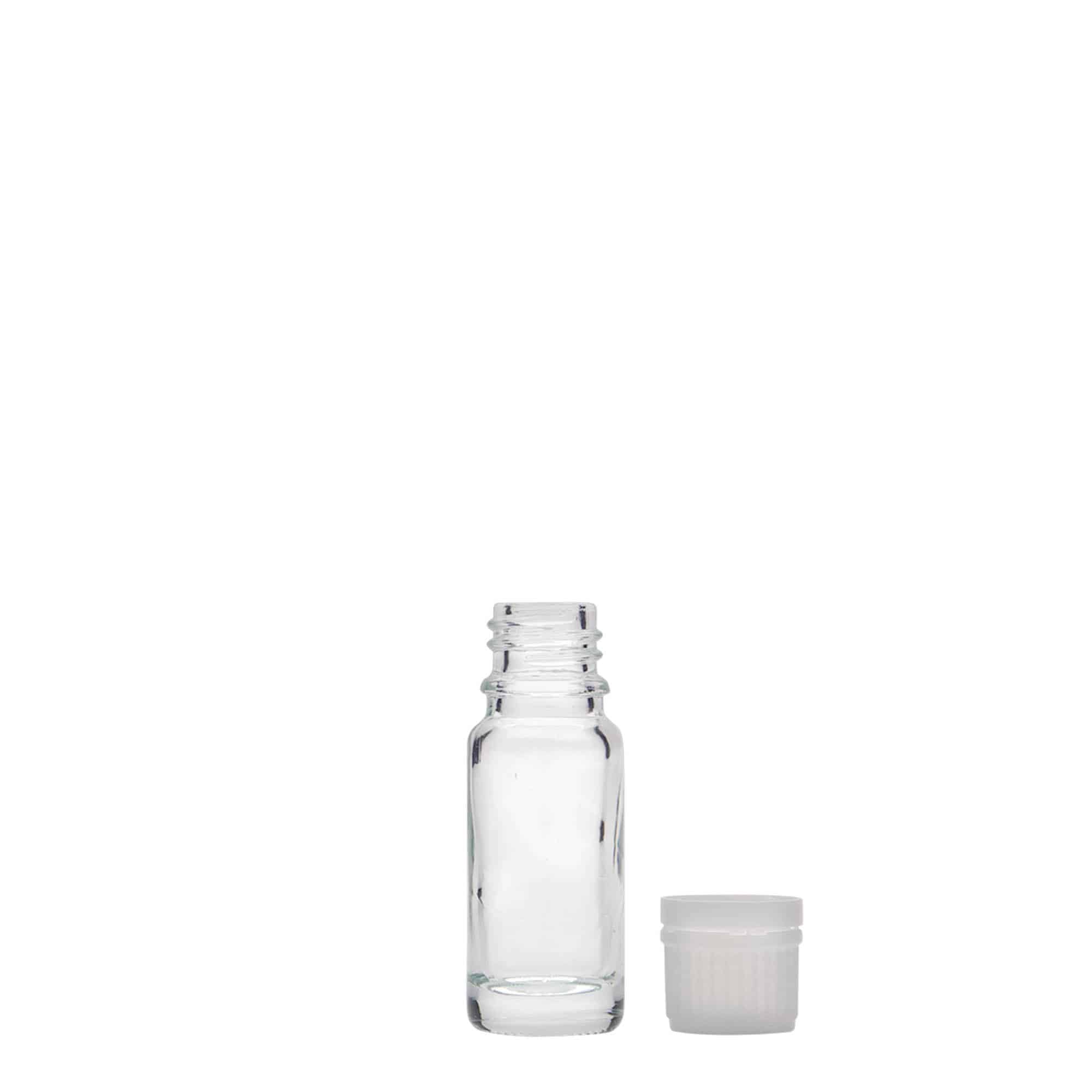 10 ml medicininis buteliukas, stiklas, anga: DIN 18