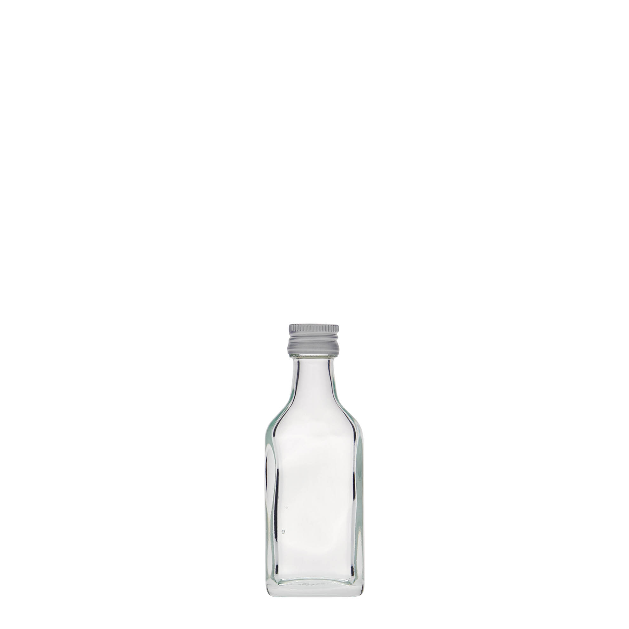 20 ml kišeninė buteliukė, stačiakampė, stiklinė, anga: PP 18 20 ml kišeninė buteliukė, stačiakampė, stiklinė, anga: PP 18