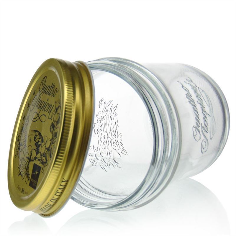 320 ml stiklainis „Quattro Stagioni“, anga: sriegiamas uždarymas 320 ml stiklainis „Quattro Stagioni“, anga: sriegiamas uždarymas