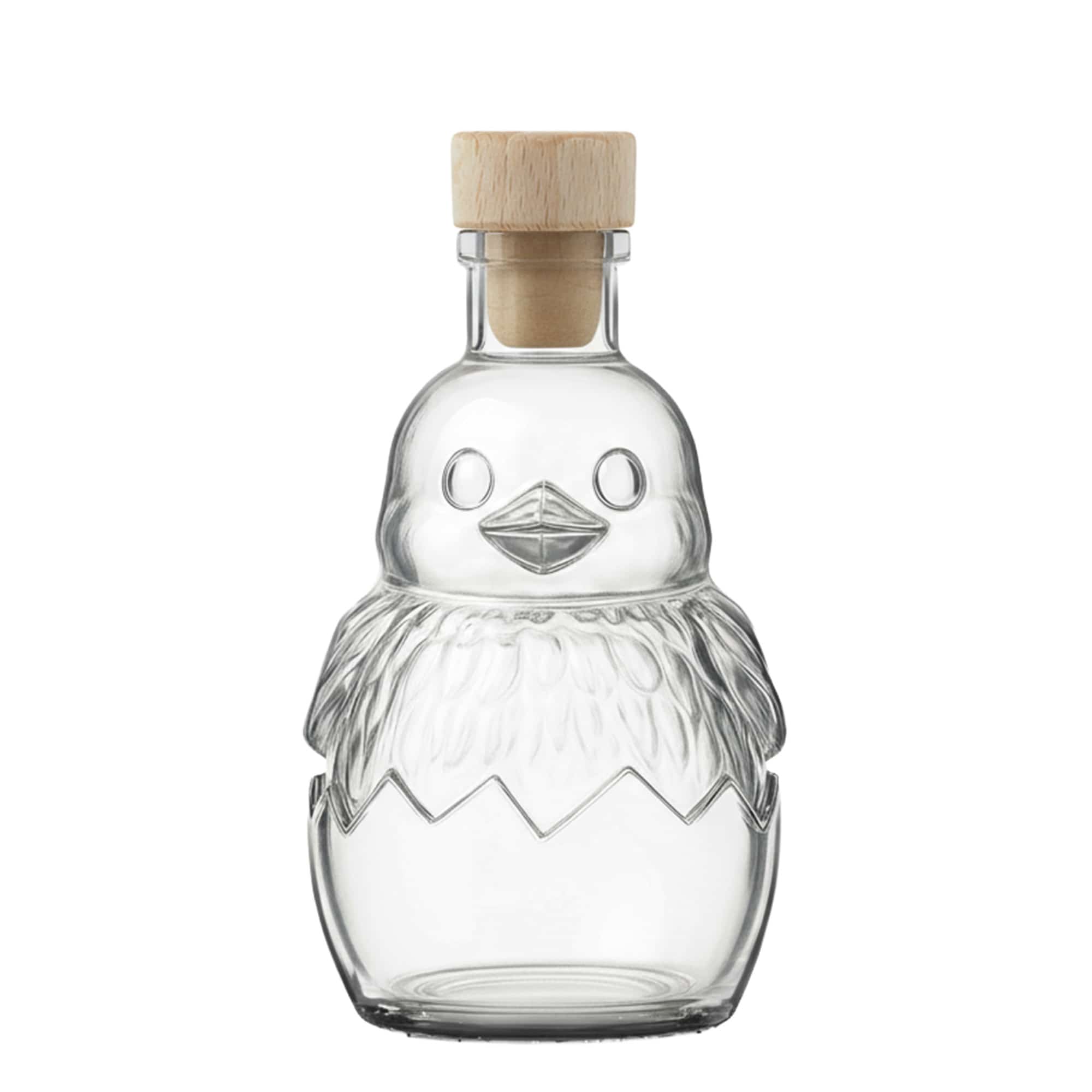 200 ml stiklinis butelis „Küken“, anga: kamštis