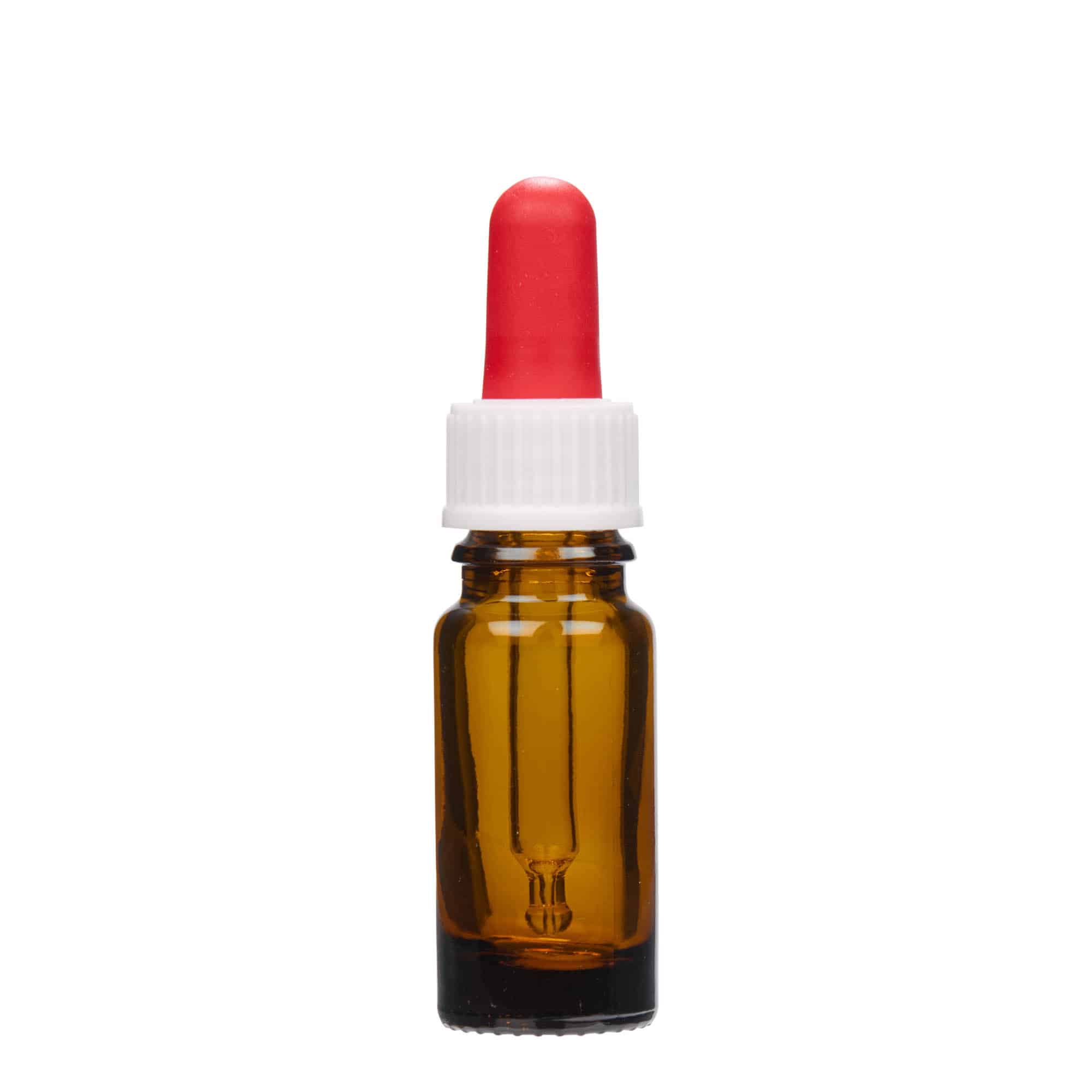 10 ml lašintuvo buteliukas, medicininis, stiklinis, rudas, burna: DIN 18