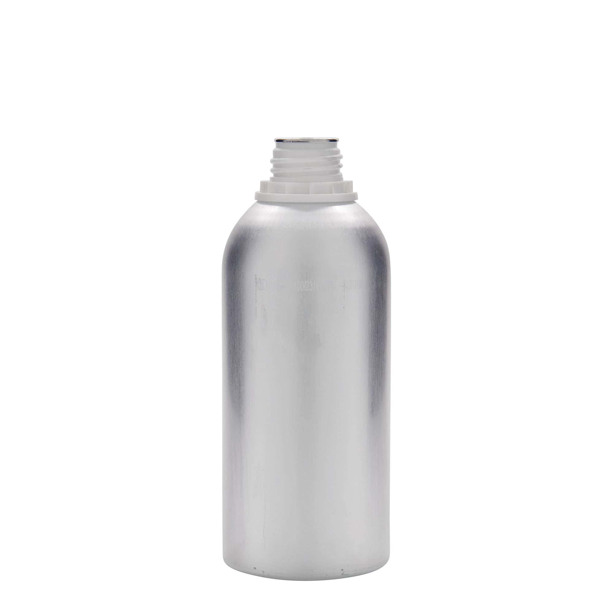 625 ml aliuminio butelis, metalas, sidabrinės spalvos, anga: DIN 32