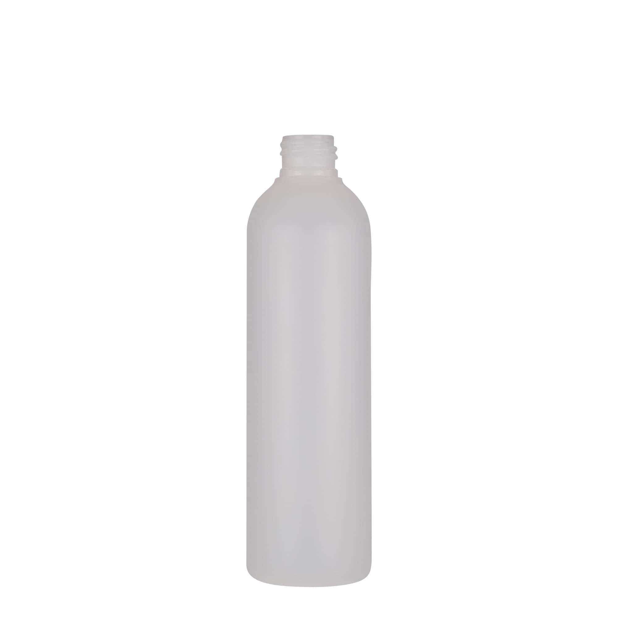 250 ml plastikinis buteliukas „Tuffy“, HDPE, natūralios spalvos, kaklelis: 24/410