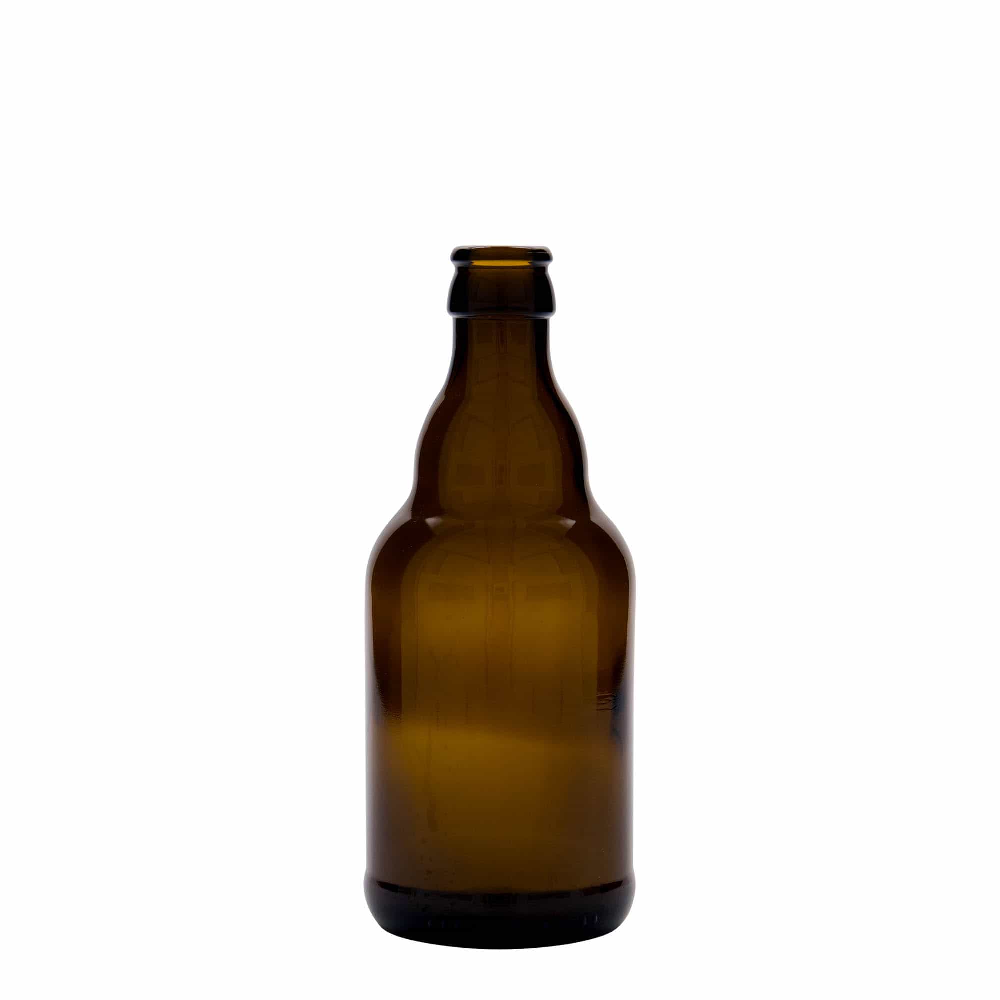 330 ml alaus butelis „Steinie“, stiklas, rudas, anga: kronkorkas