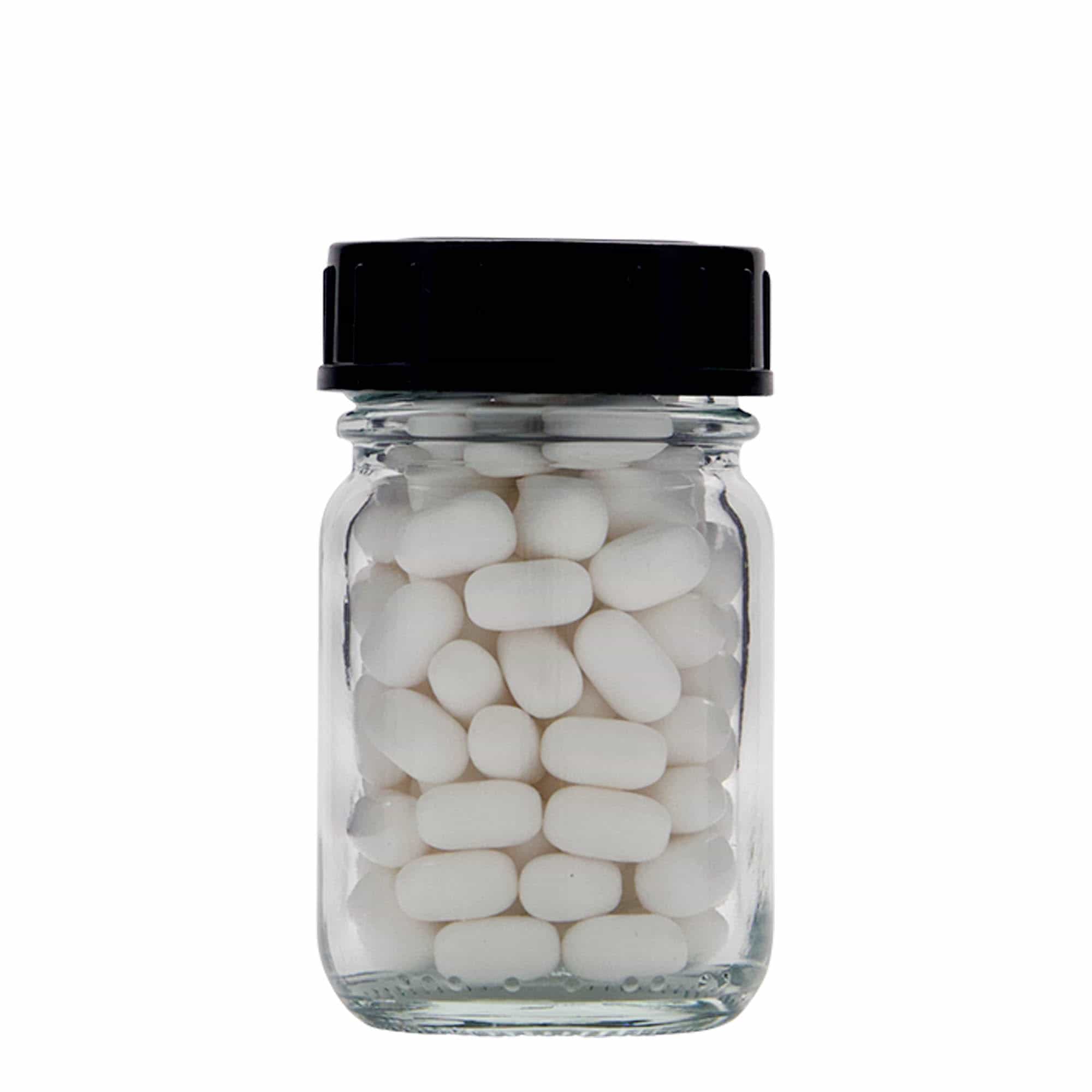50 ml plačios burnos stiklainis, anga: DIN 40