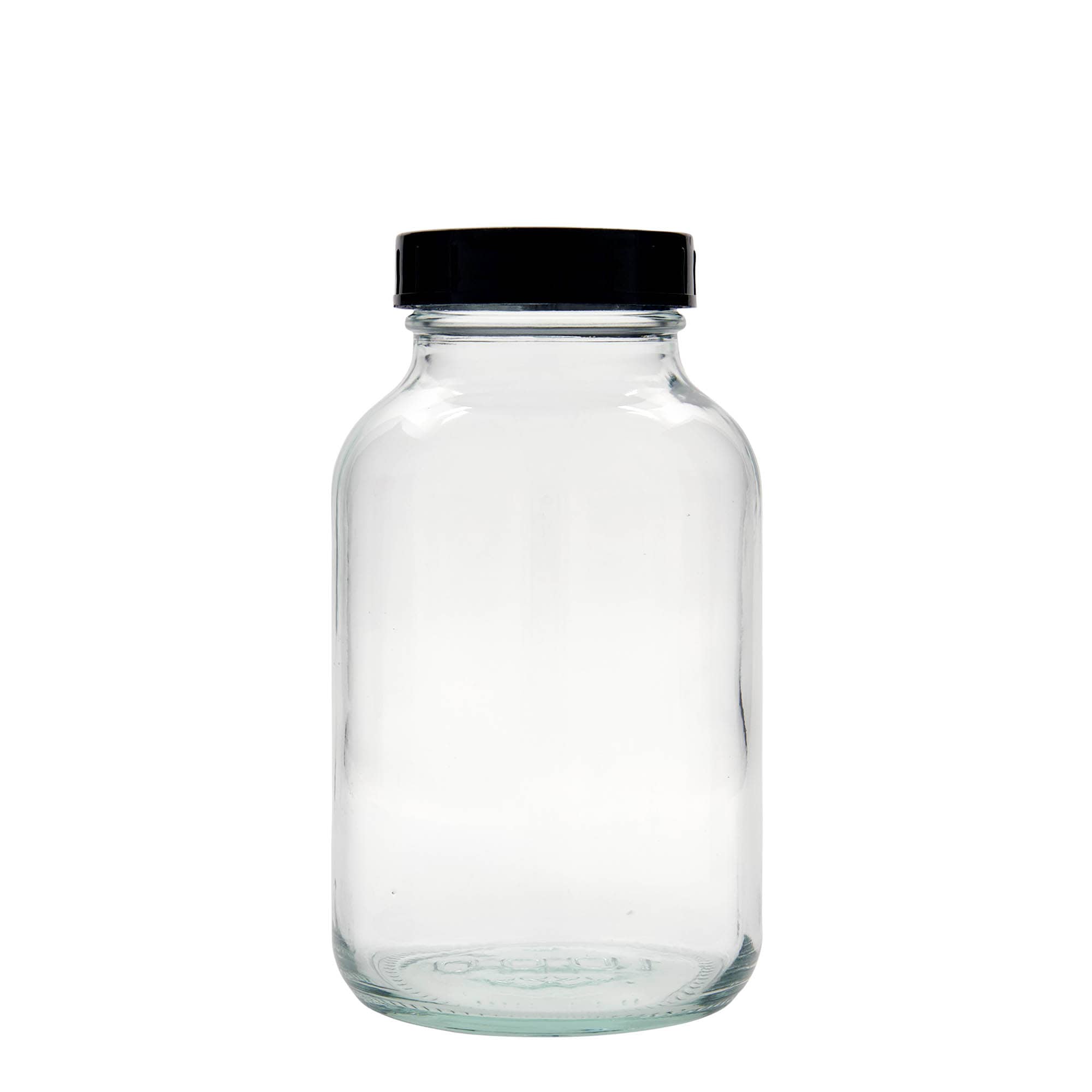 1.000 ml plačios burnos stiklainis, anga: DIN 68
