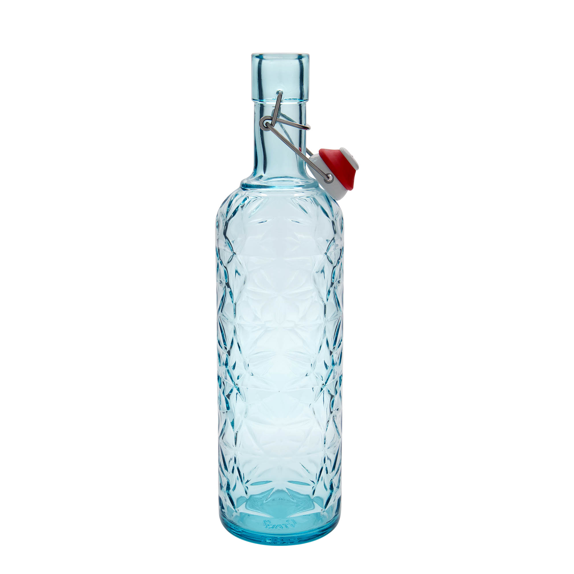 1.000 ml stiklinis butelis „Oriente“, azuro mėlynas, anga: spaustukas 1.000 ml stiklinis butelis „Oriente“, azuro mėlynas, anga: spaustukas