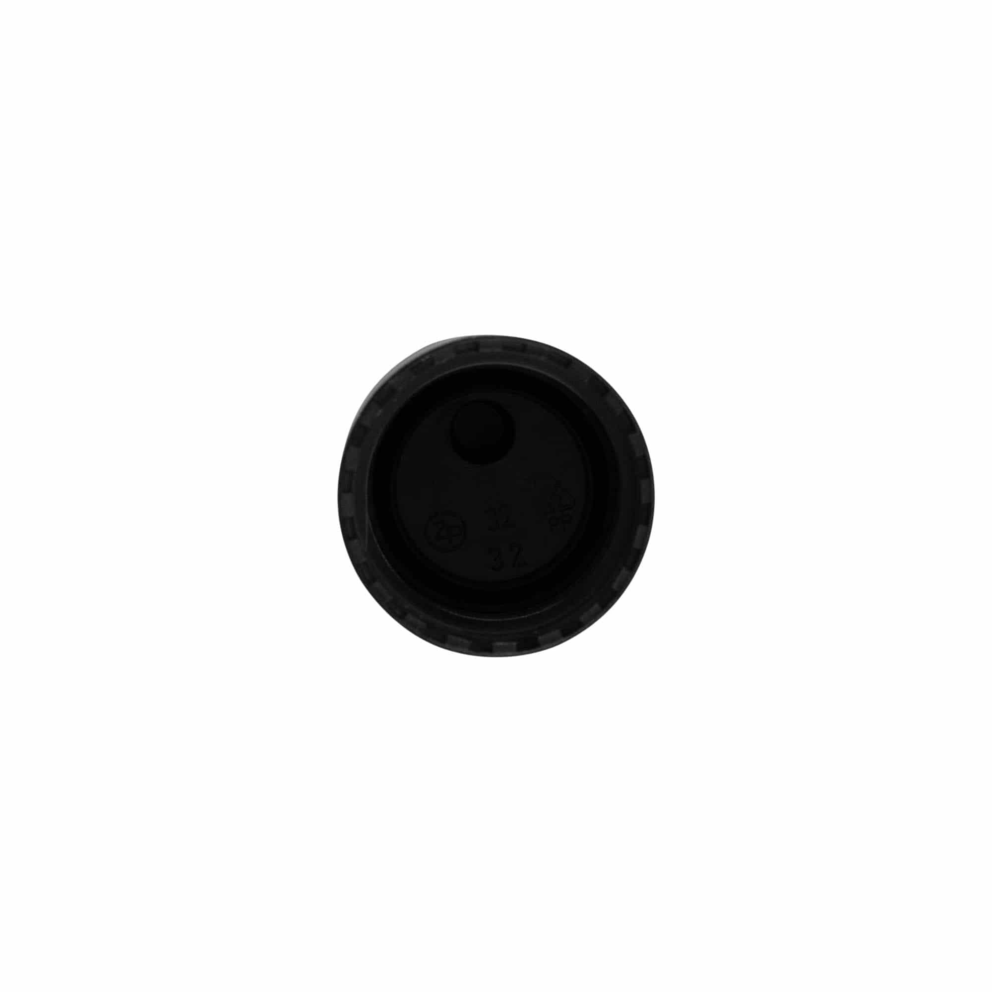 Varžtinis dangtelis Disc Top, PP plastikas, juodas, skersmeniui: 24/410