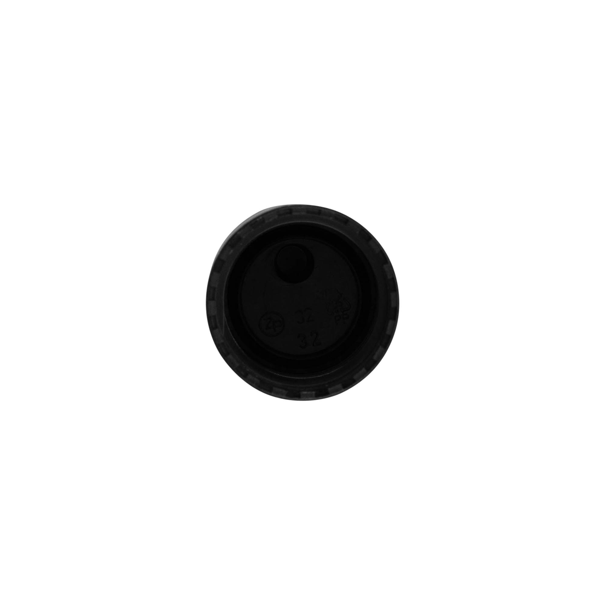Varžtinis dangtelis Disc Top, PP plastikas, juodas, skersmeniui: 24/410