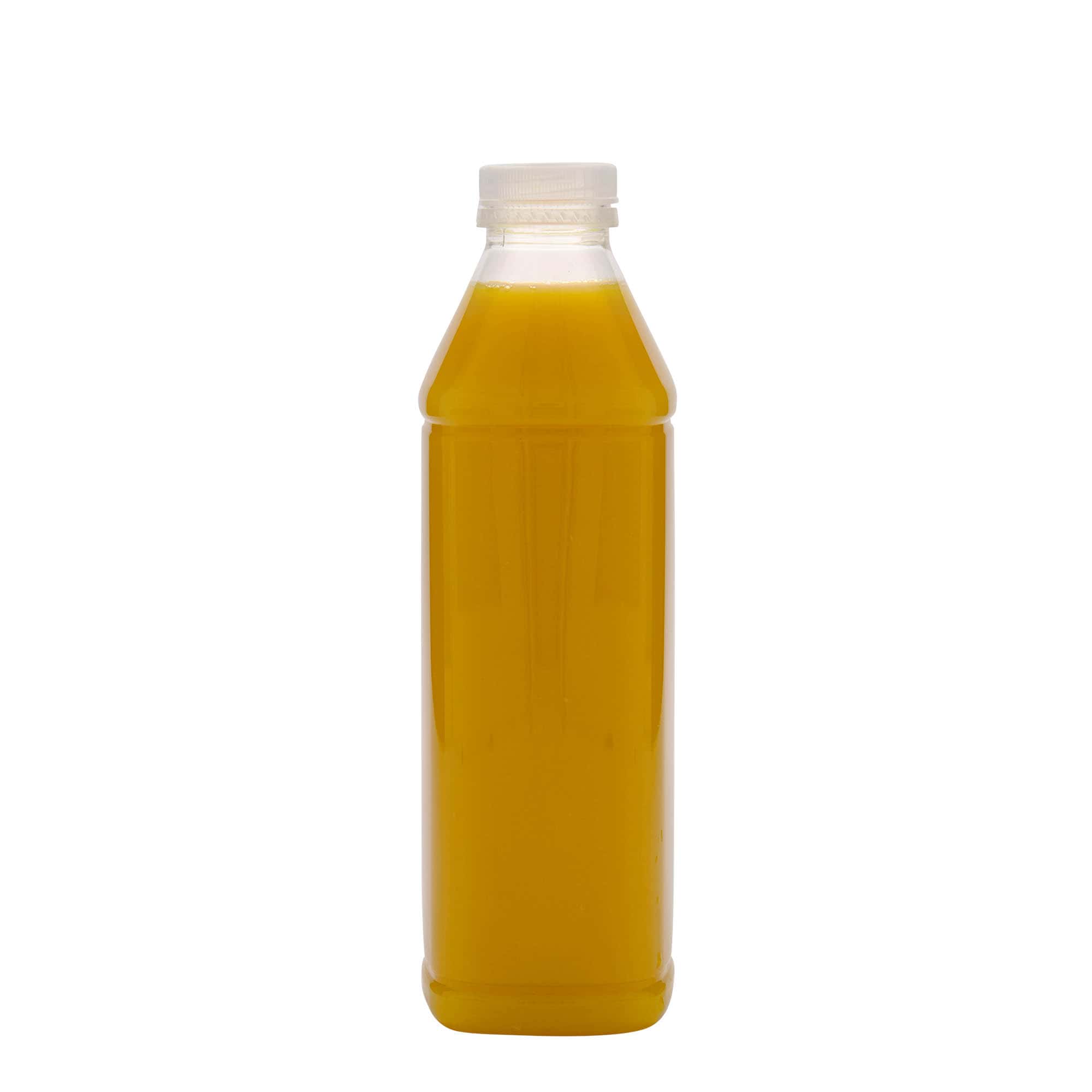 1.000 ml PET butelis „Milk and Juice Carré“, kvadratinis, plastikas, anga: 38 mm