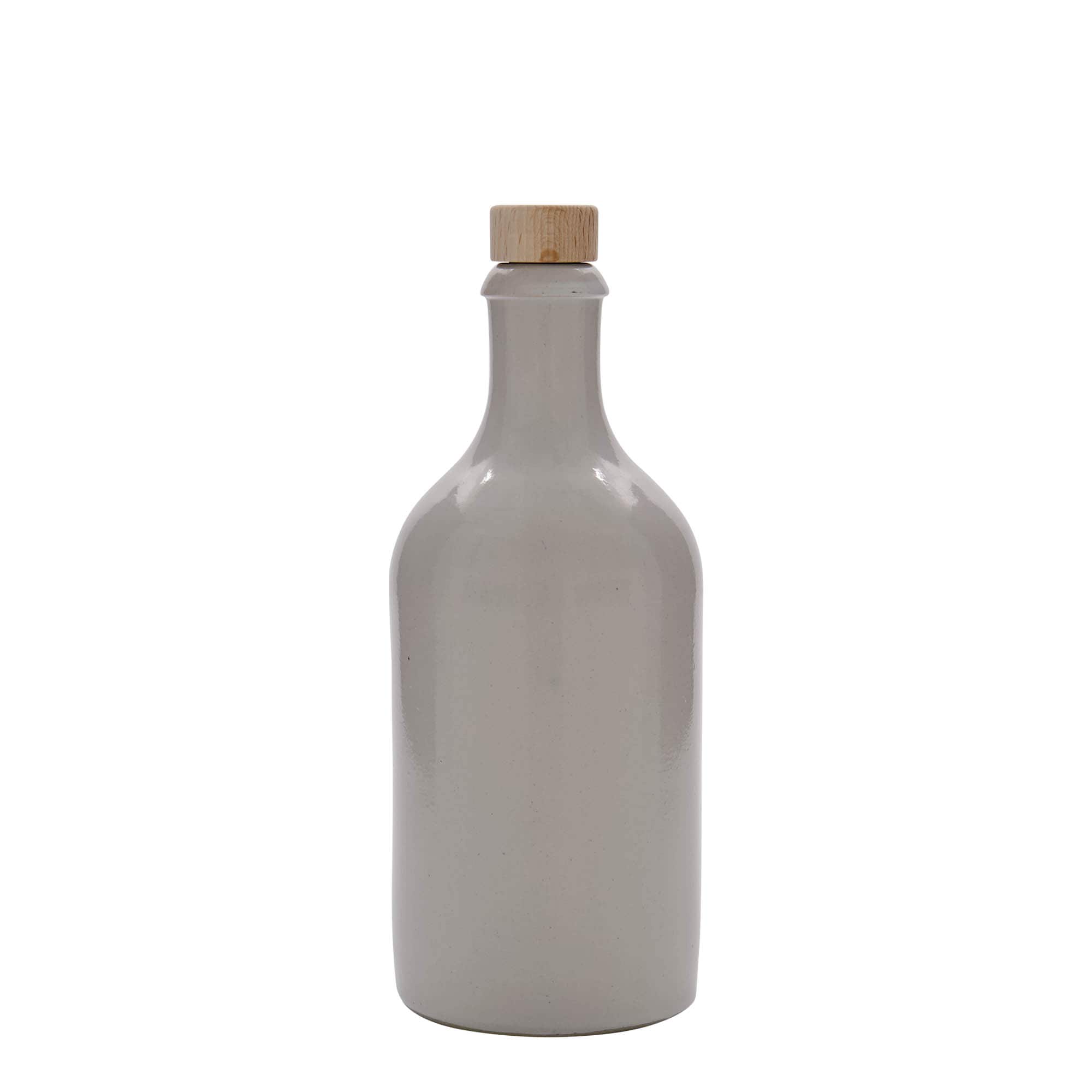 500 ml molinis ąsotis, keraminis indas, baltas, anga: kamštis