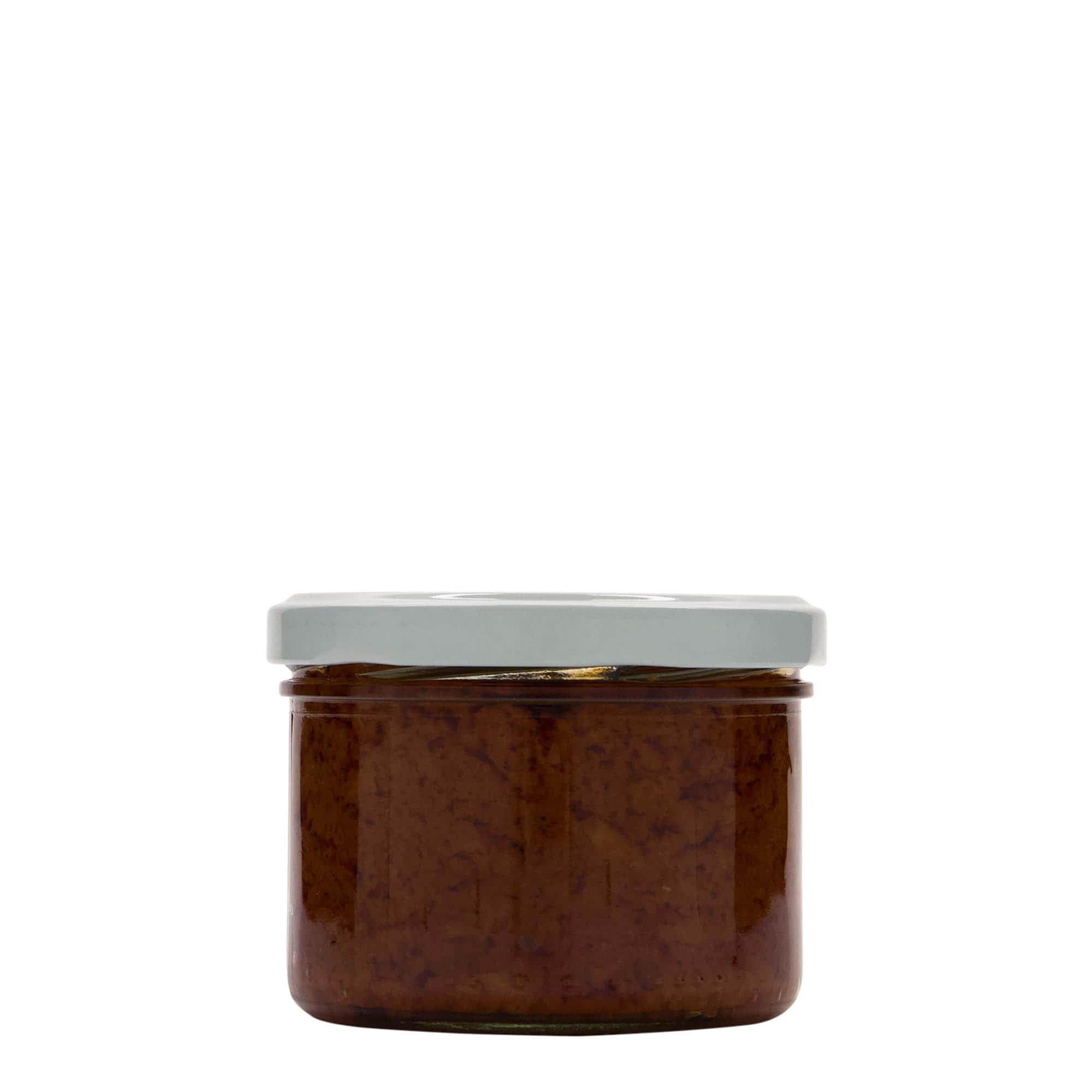 230 ml stiklainis su plačiu kakleliu, atidarymas: sukamas dangtelis (TO 82)