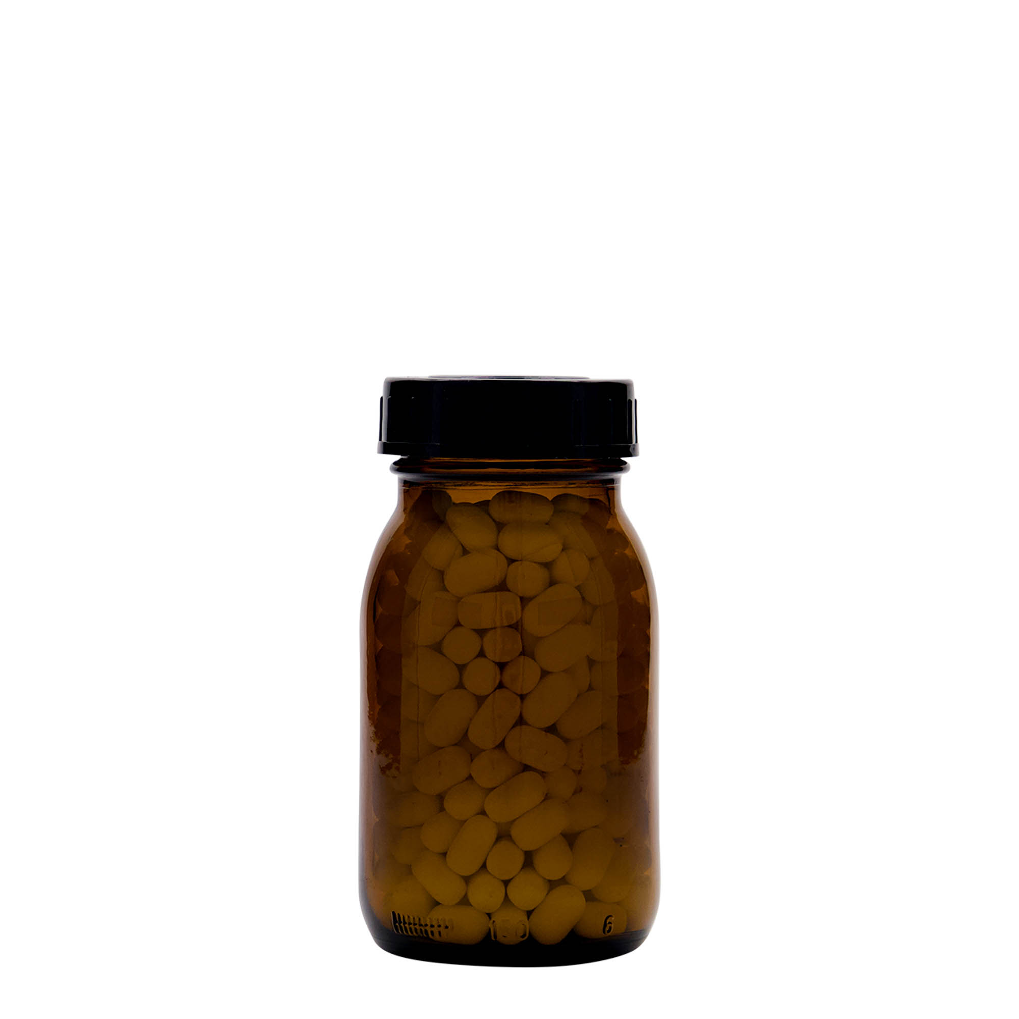 150 ml plačiu kaklu stiklainis, rudas, anga: DIN 45 150 ml plačiu kaklu stiklainis, rudas, anga: DIN 45