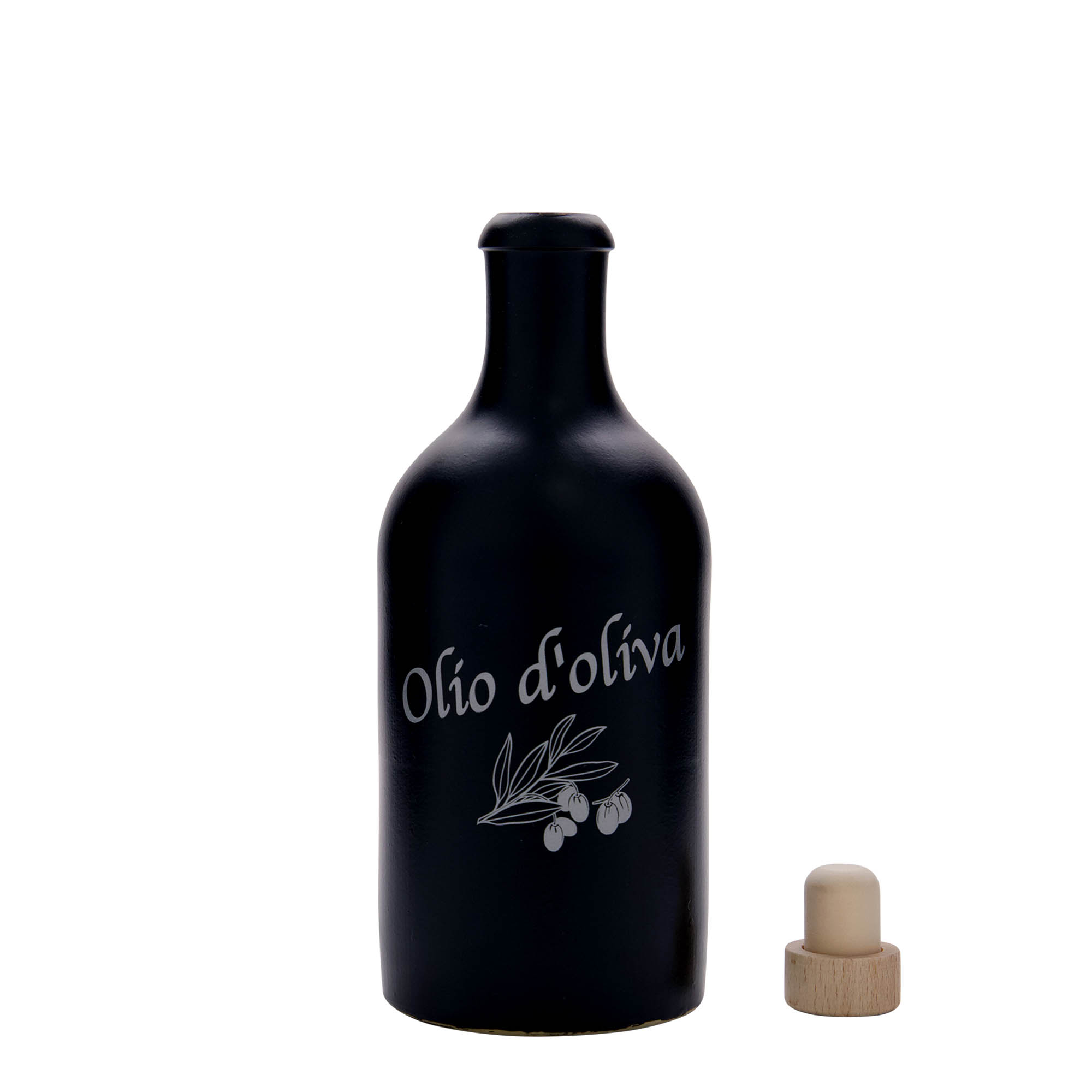 500 ml molio ąsotis, motyvas: alyvuogių aliejus, keraminis, juodas, burna: kamštis 500 ml molio ąsotis, motyvas: alyvuogių aliejus, keraminis, juodas, burna: kamštis