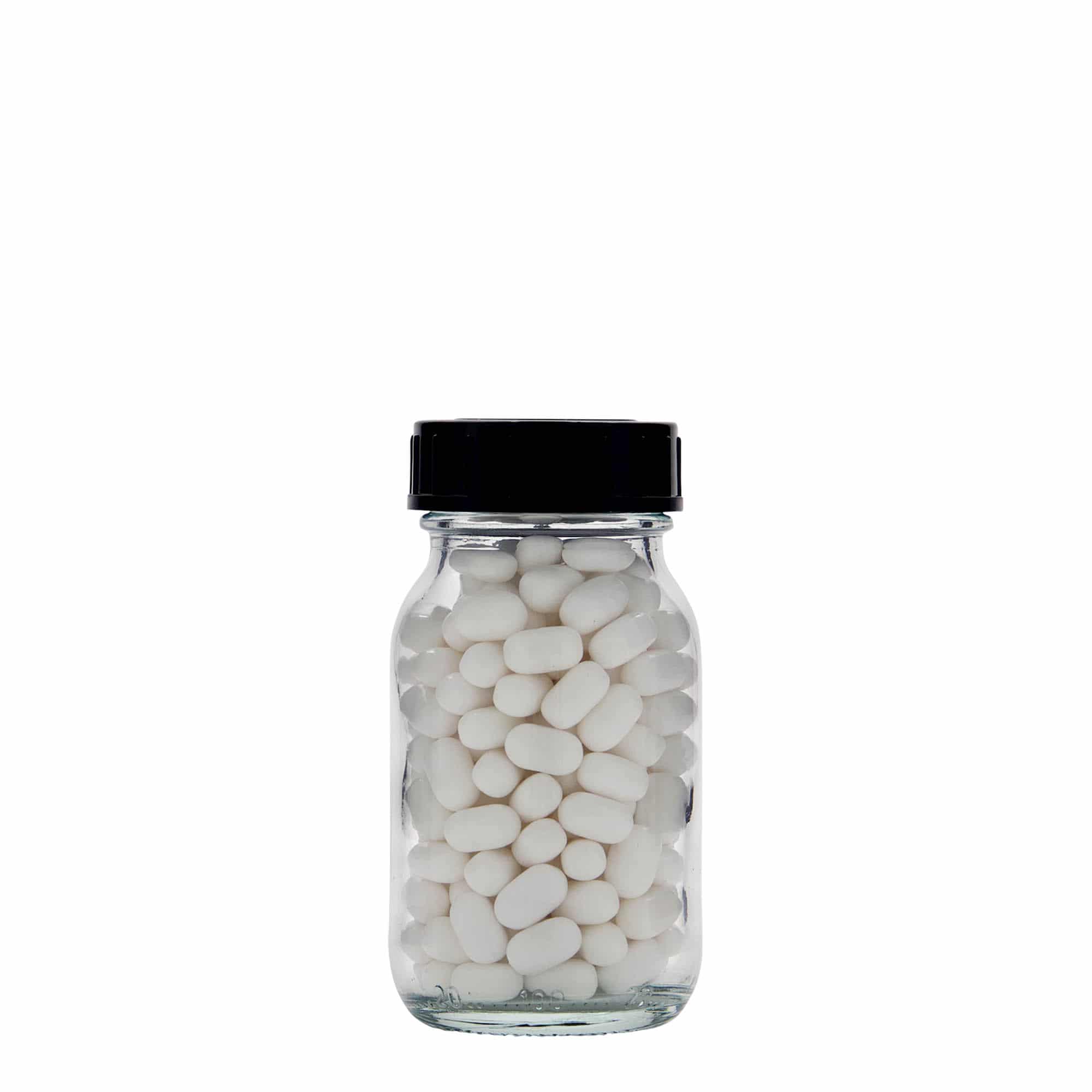 100 ml plataus kaklelio stiklainis, anga: DIN 40