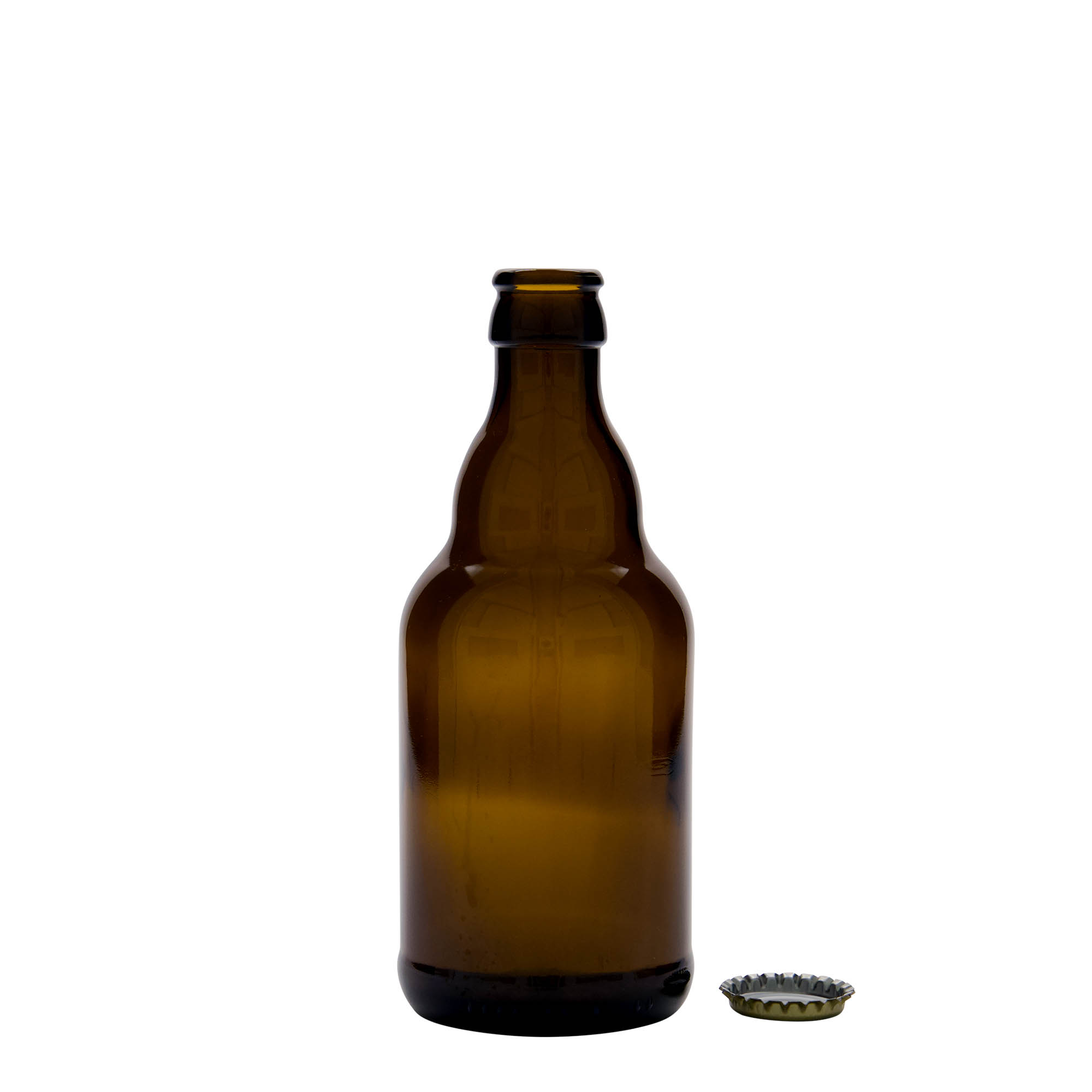 330 ml alaus butelis „Steinie“, stiklas, rudas, anga: kronkorkas 330 ml alaus butelis „Steinie“, stiklas, rudas, anga: kronkorkas