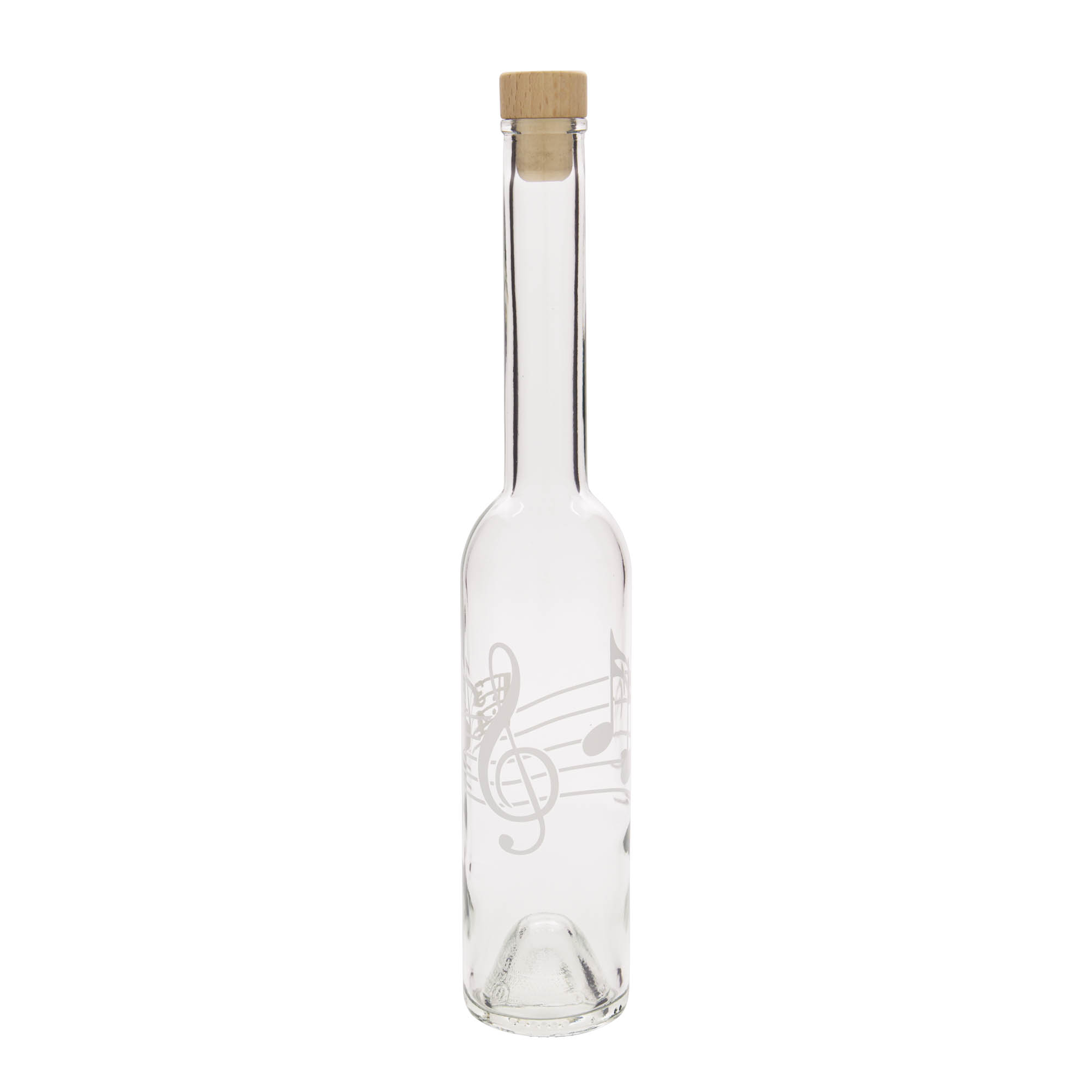 350 ml stiklinis butelis „Opera“, motyvas: natų ženklai, kamštis: kamštis 350 ml stiklinis butelis „Opera“, motyvas: natų ženklai, kamštis: kamštis