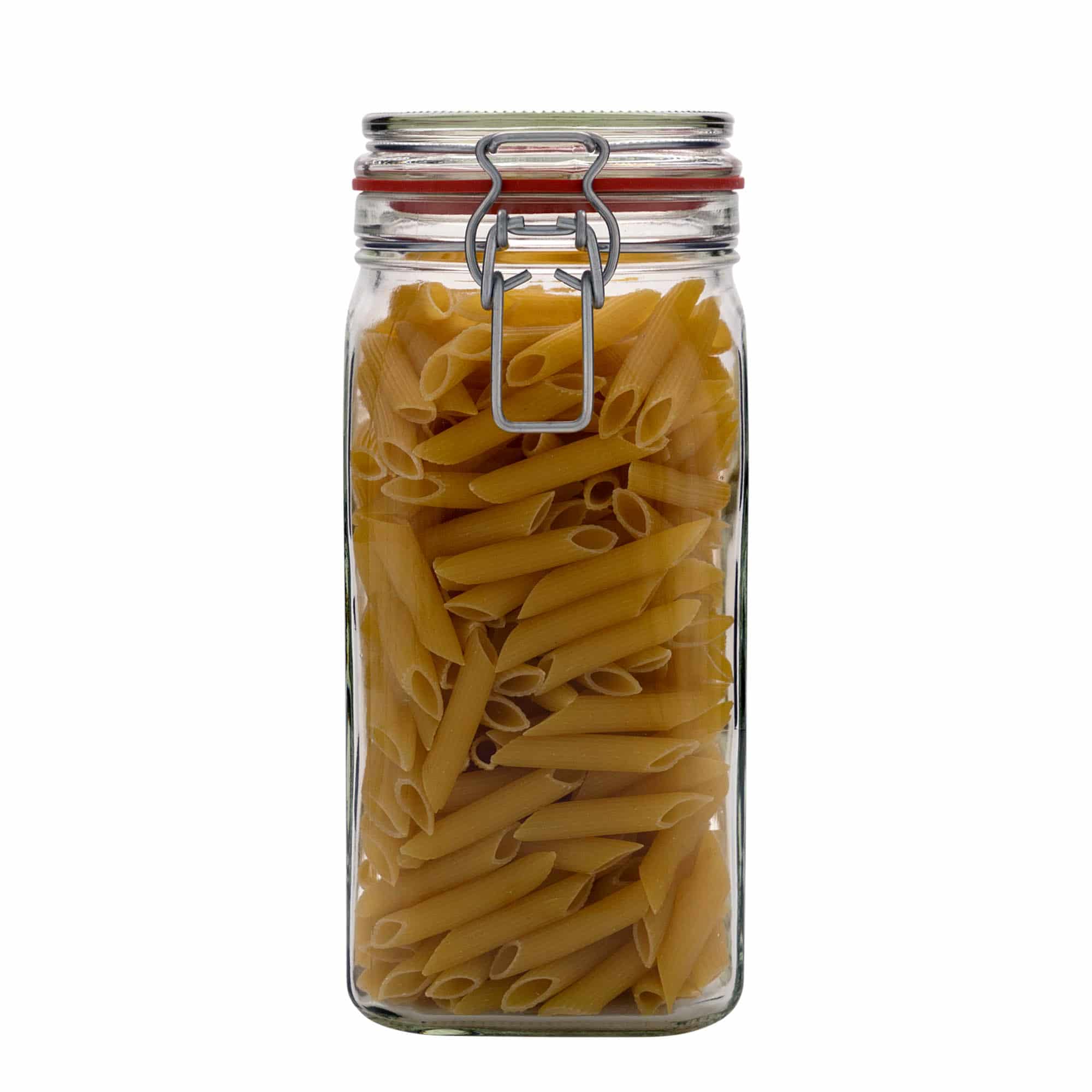1,540 ml vielos užsegimo stiklainis, kvadratinis, anga: vielos užsegimas