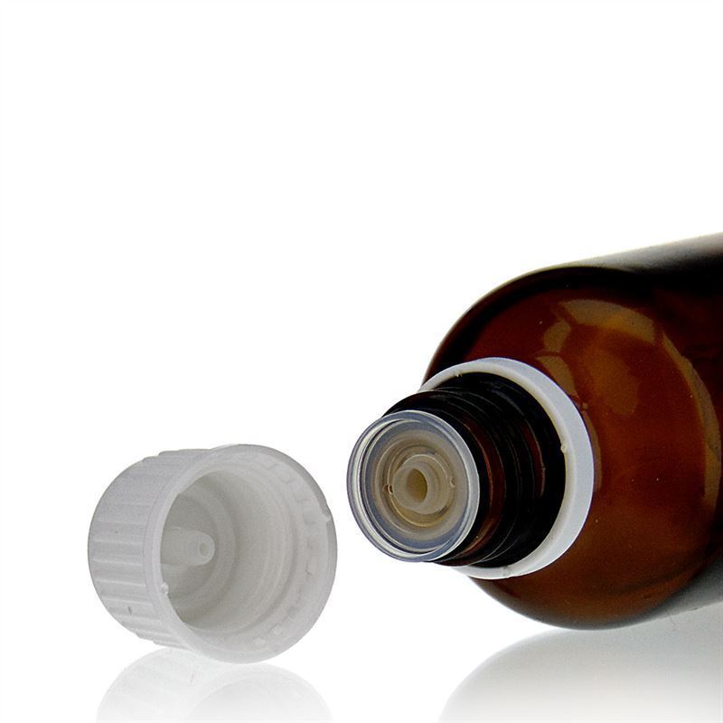 Varžtinis uždarymas su lašintuvu, pagamintas iš PE plastiko, baltas, skirtas angai: DIN 18 Varžtinis uždarymas su lašintuvu, pagamintas iš PE plastiko, baltas, skirtas angai: DIN 18