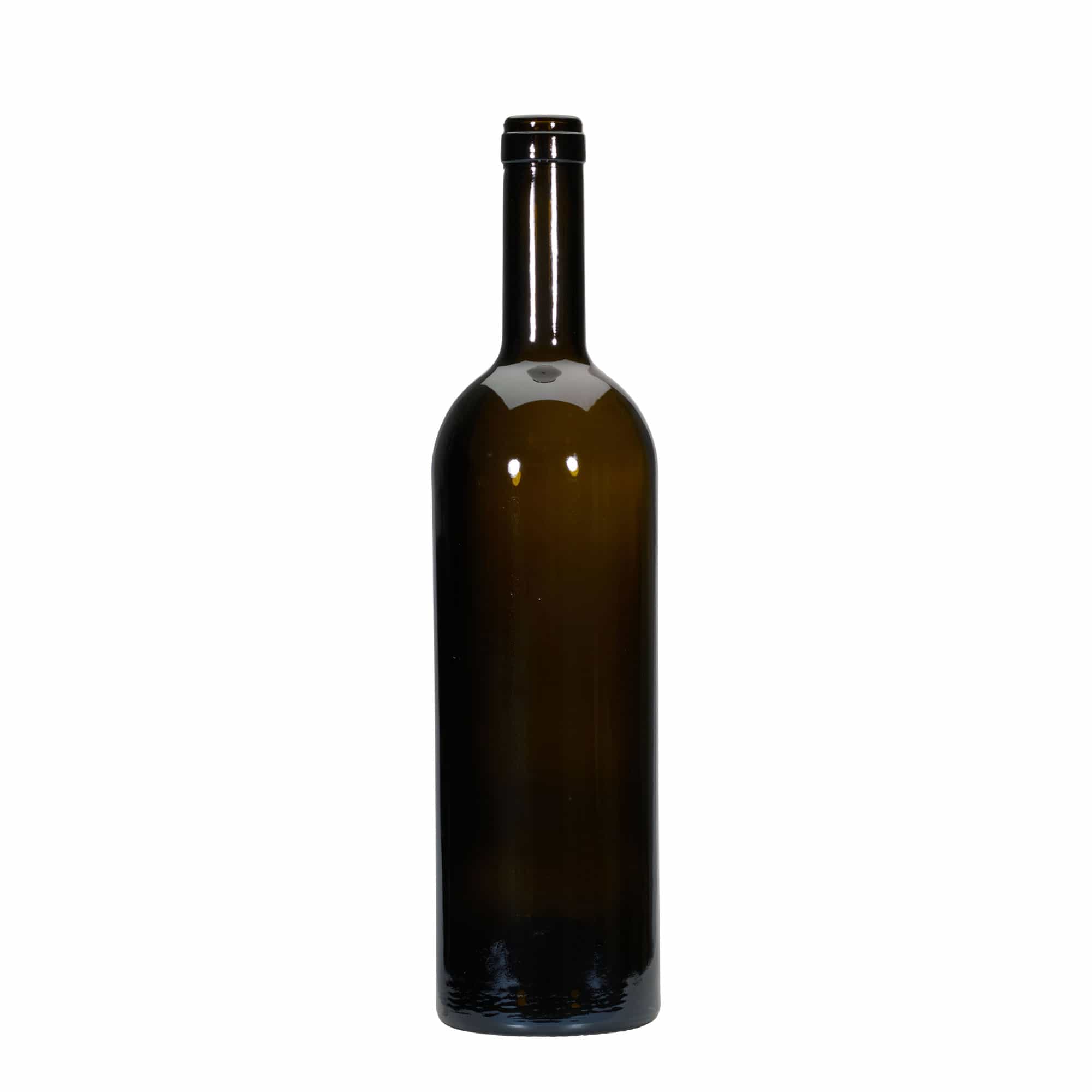 750 ml vyno butelis „Golia“, antikinė žalia, kamštis