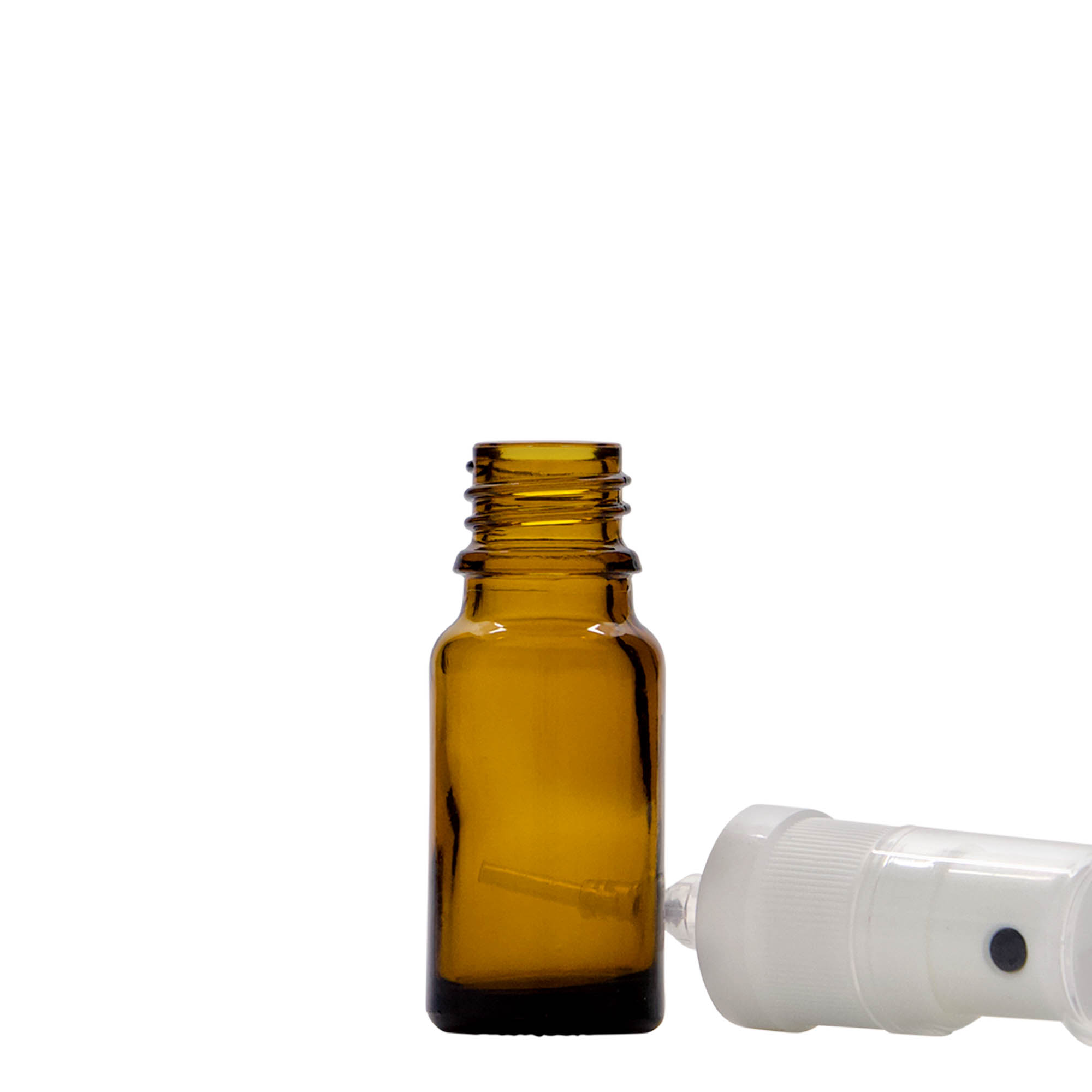 10 ml purškimo buteliukas medicinai, stiklas, rudas, anga: DIN 18 10 ml purškimo buteliukas medicinai, stiklas, rudas, anga: DIN 18