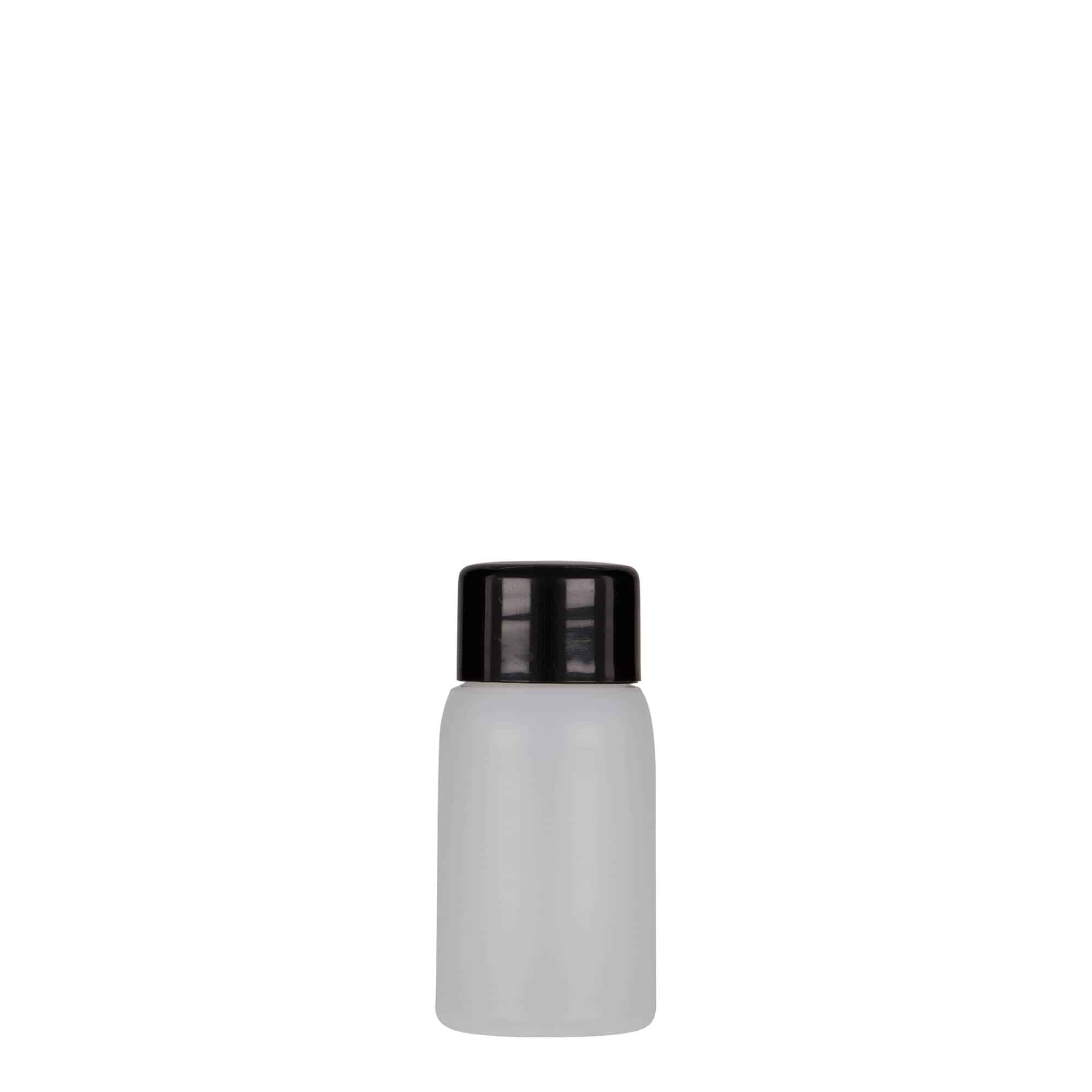30 ml plastikinis buteliukas „Tuffy“, HDPE, natūralios spalvos, burnos dydis: 24/410