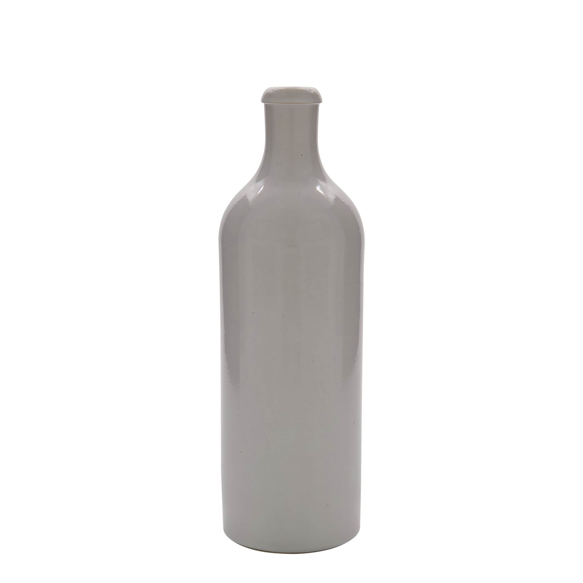 750 ml molinis ąsotis, keraminis, baltas, burna: kamštis