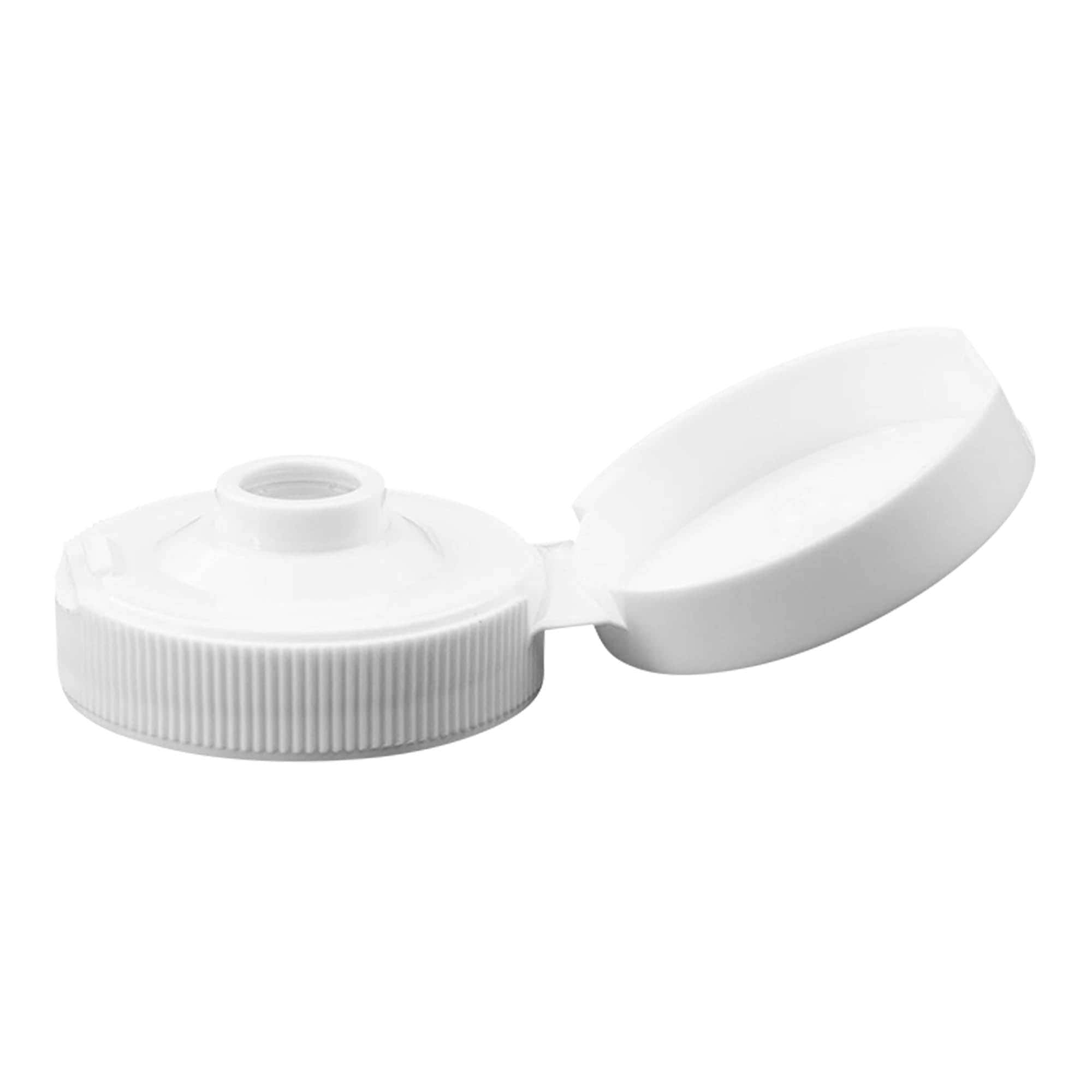 Varžtinis uždarymas su vyriumi, PP plastikas, baltas, skersmuo: 38/400 Varžtinis uždarymas su vyriumi, PP plastikas, baltas, skersmuo: 38/400