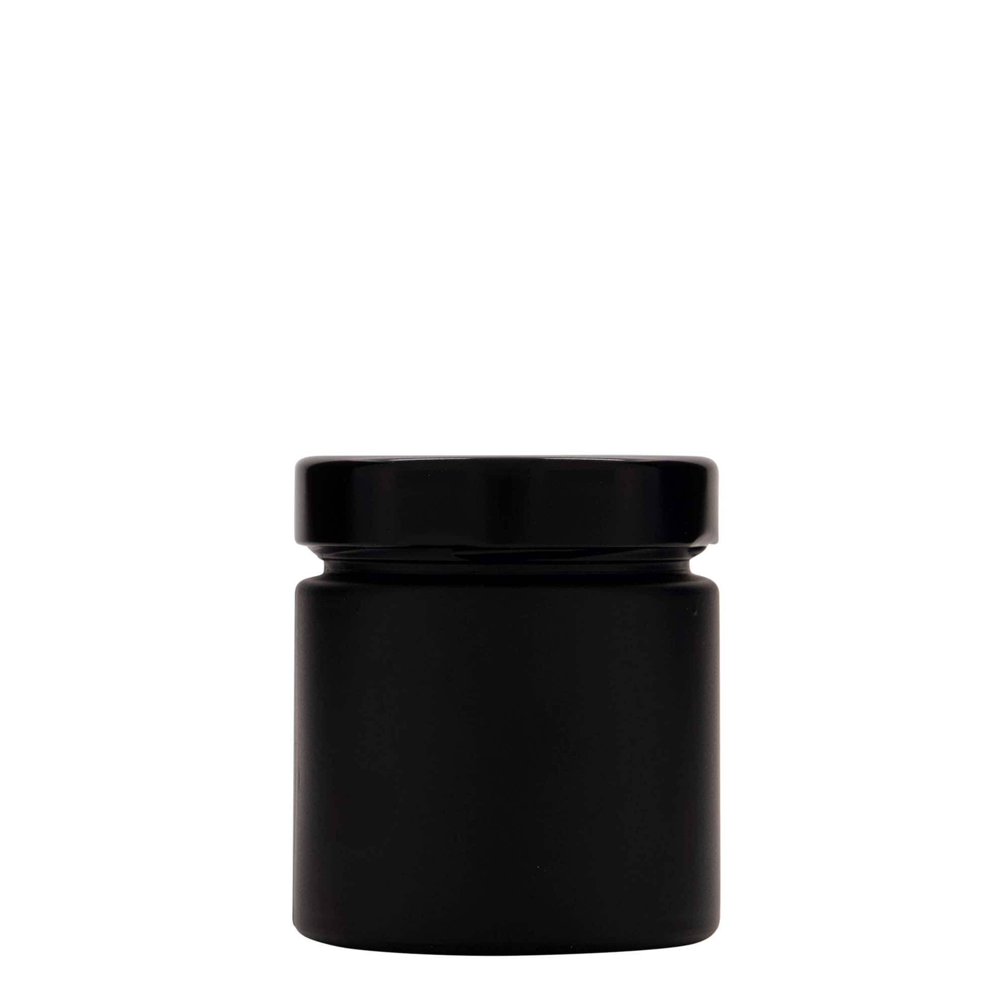 220 ml apvalus stiklas „Aurora“, juodas, anga: Deep-Twist-Off (DTO 66)