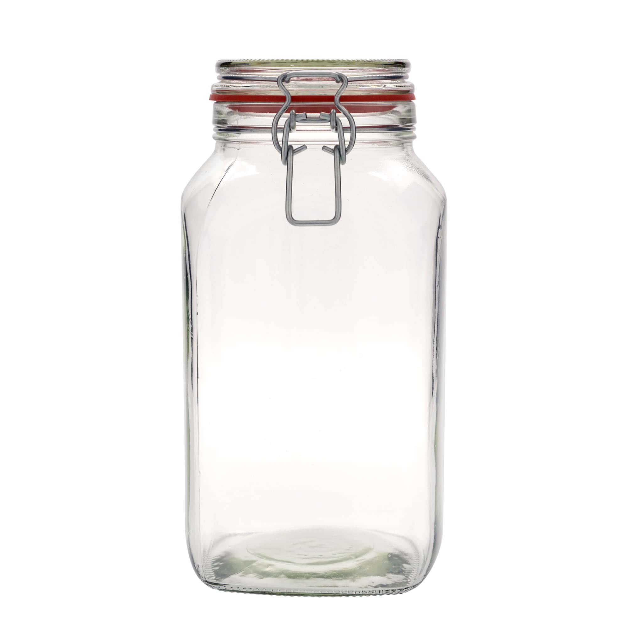 2,590 ml vielos užsegimo stiklainis #, kvadratinis, anga: vielos užsegimas