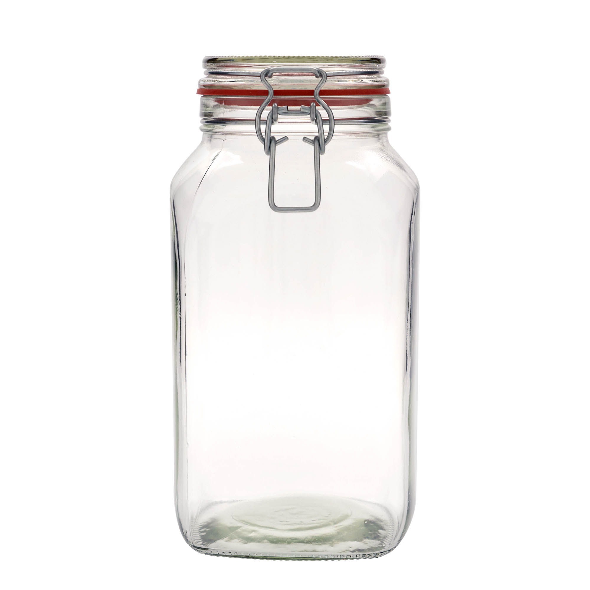 2,590 ml vielos užsegimo stiklainis, kvadratinis, anga: vielos užsegimas