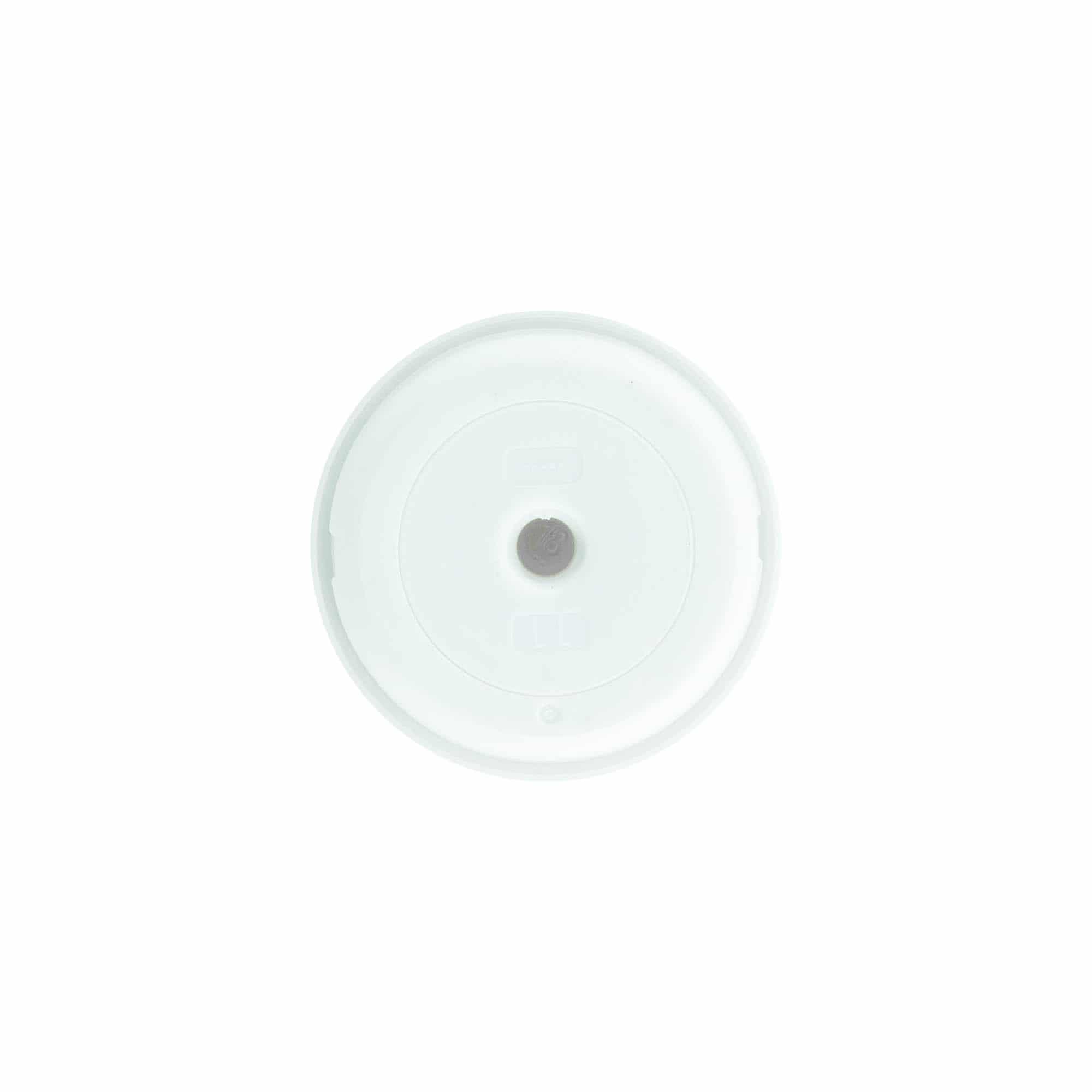 Airless dozatoriaus pompos galvutė „Mezzo“, D tipo, PP plastikas, balta su matinio sidabro metalizuota dangteliu