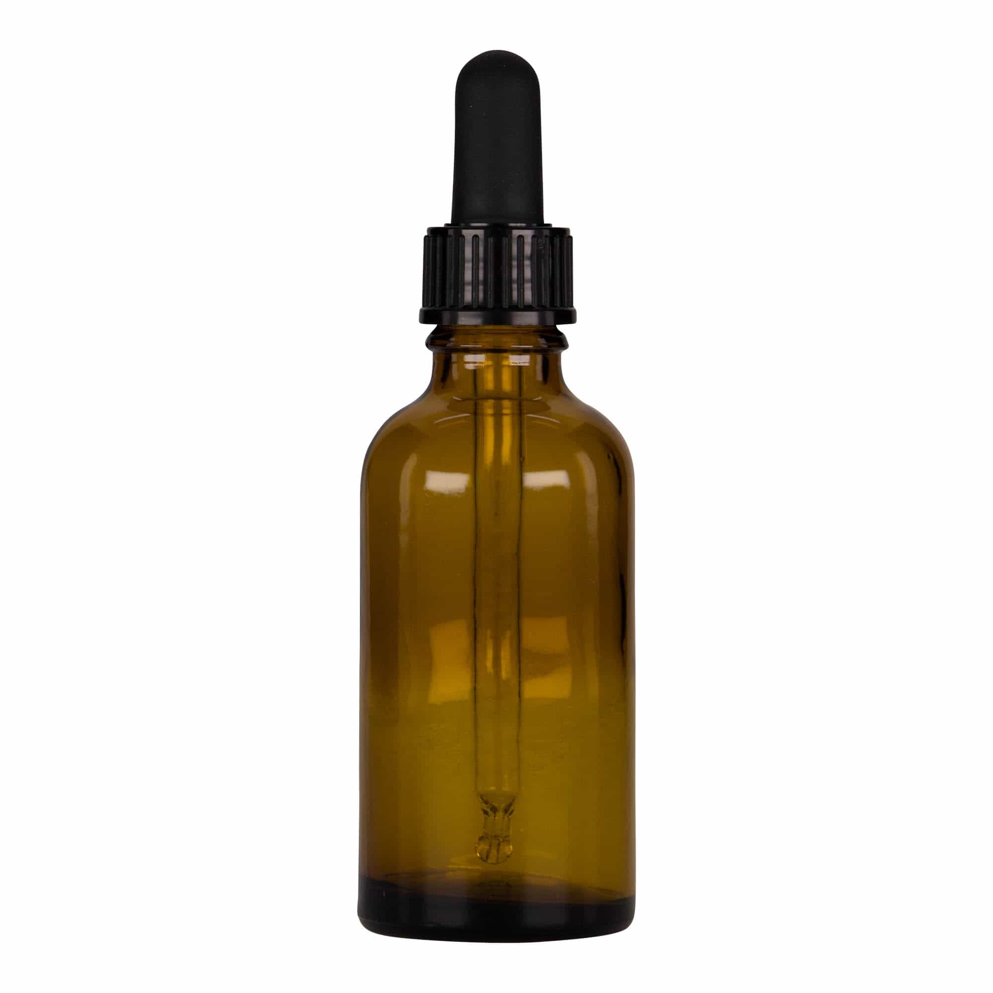 50 ml pipetės buteliukas, medicininis, stiklas, ruda-juoda, anga: DIN 18