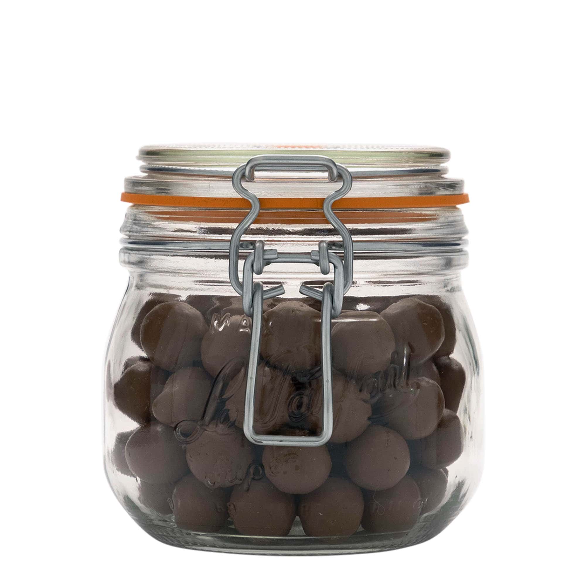 500 ml vielinio užsegimo stiklainis „Le Parfait Super Bocal“, anga: vielinio užsegimo dangtelis 500 ml vielinio užsegimo stiklainis „Le Parfait Super Bocal“, anga: vielinio užsegimo dangtelis