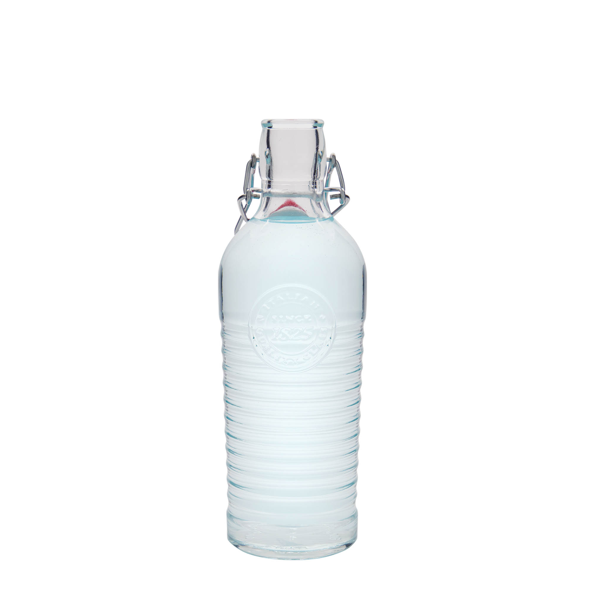 750 ml stiklinis butelis „Officina 1825“, kamštis: užsegamas lankeliu