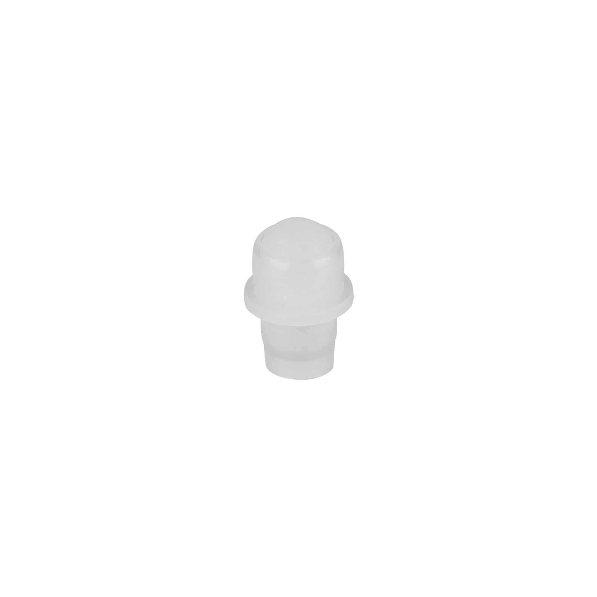 Kamštis 10 ml roll-on buteliukui, LDPE plastikas, natūralios spalvos